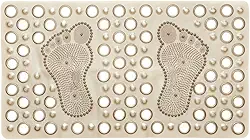 Tapete Box Banheiro Antiderrapante - 63x33 Cm - Higiênico Lavável em Pvc para Chuveiro (Bege)