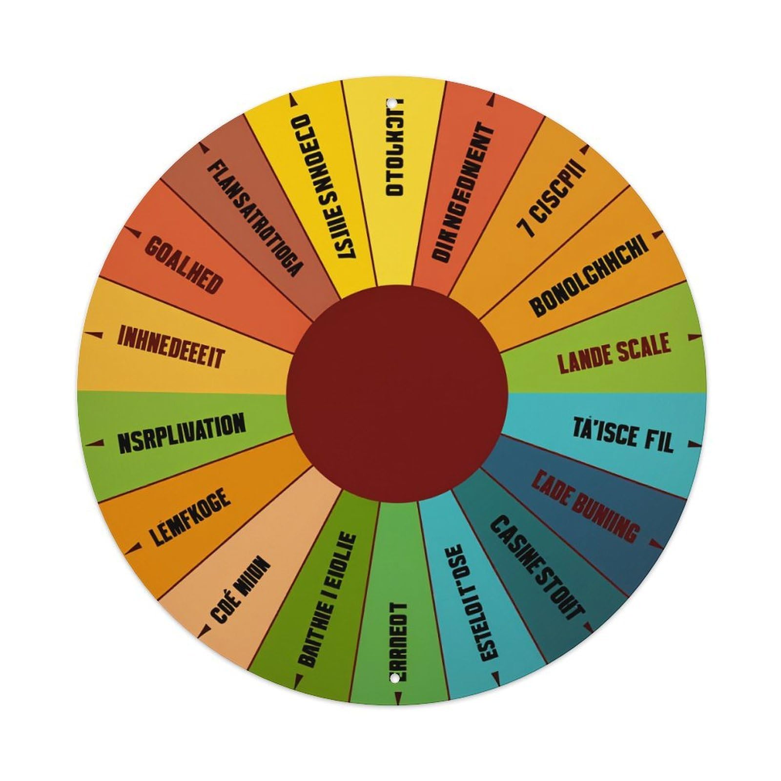 Colorful Wheel With Words And Arrows Round Tin Sign Vintage Style Metal Sign Home Bar Garden Wall Plaque Decor Metal Poster 8x8 Inch