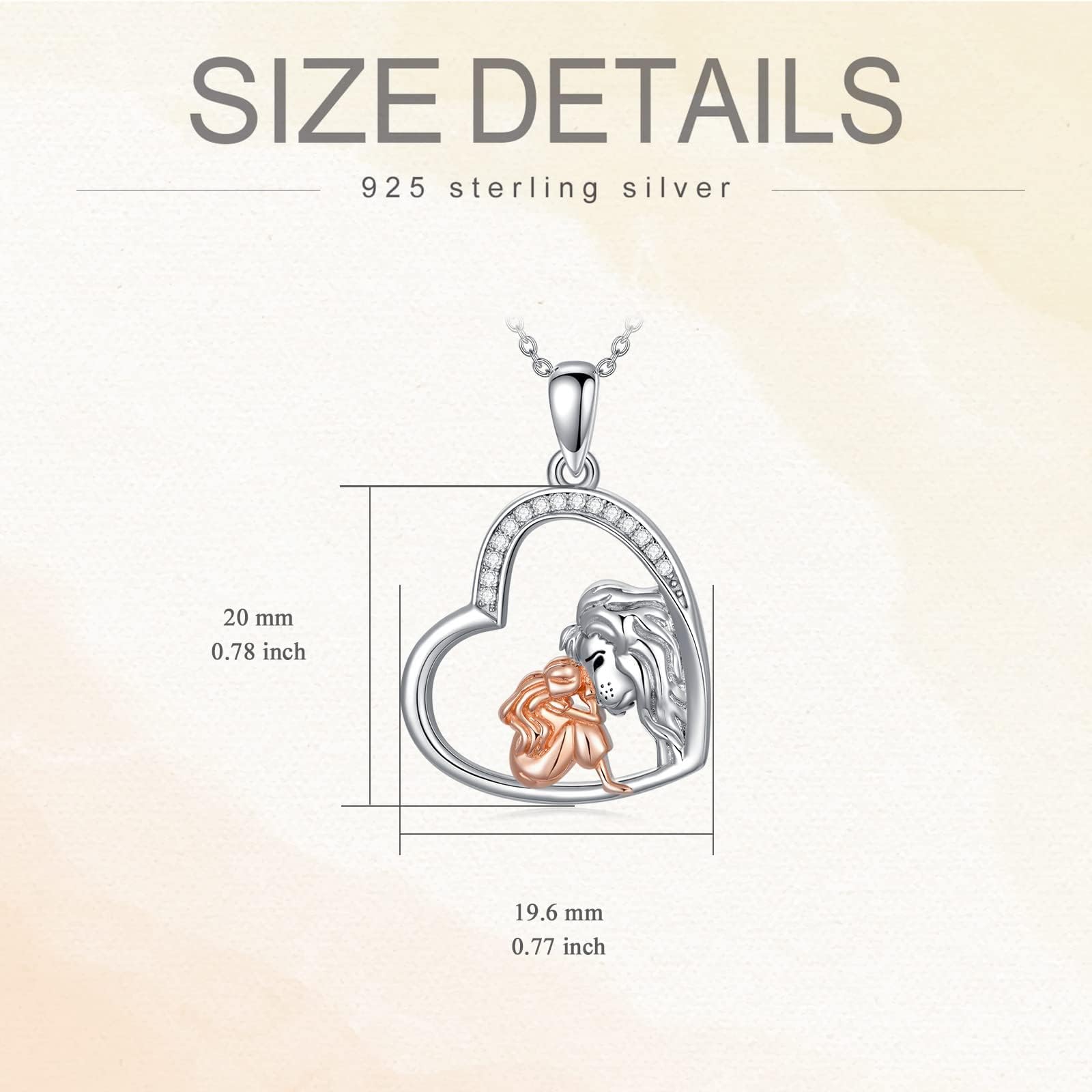 ONEFINITY Löwenmädchen Halskette 925 Sterling Silber Löwenmädchen Anhänger Schmuck Geschenke für Frauen Mädchen