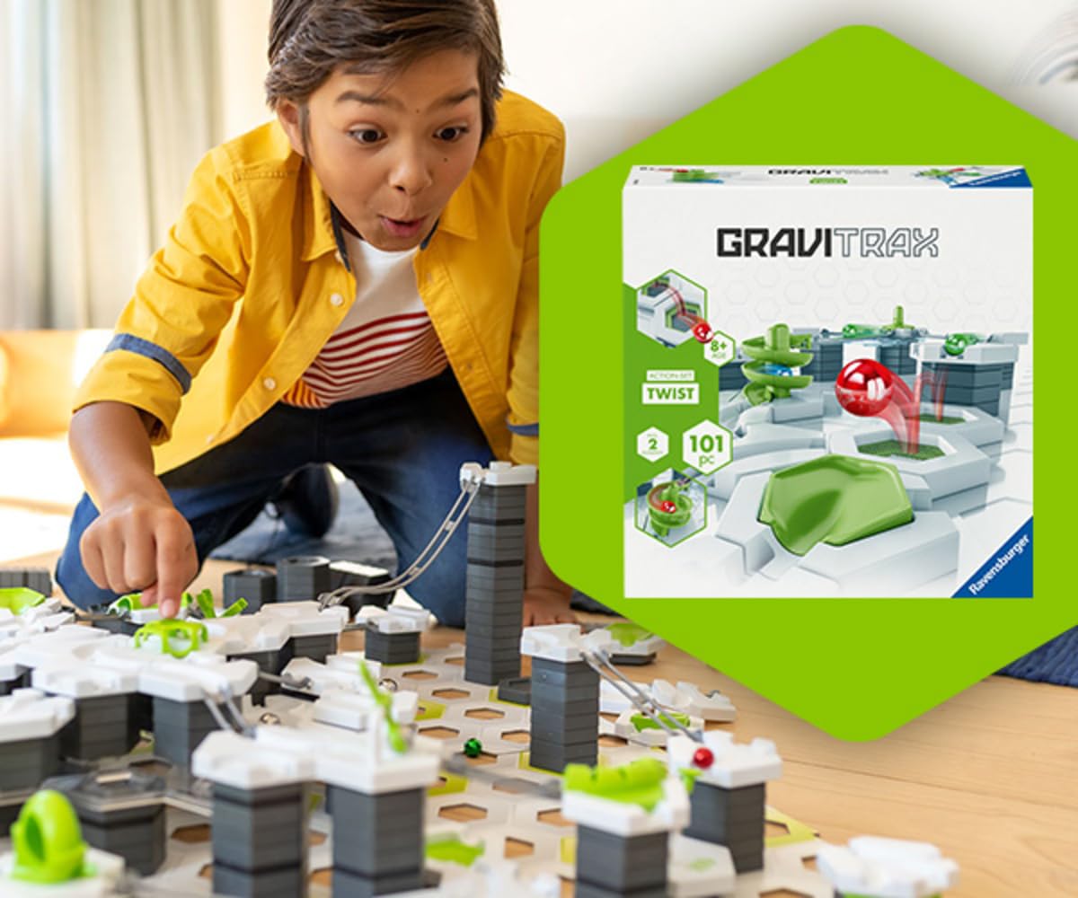 Ravensburger GraviTrax Starter Set – Circuit de Billes 101 Pièces avec Trampoline et Spirale – Jeu de Construction STEM – Piste à Billes Créative et Évolutive – Dès 8 Ans – Version Française