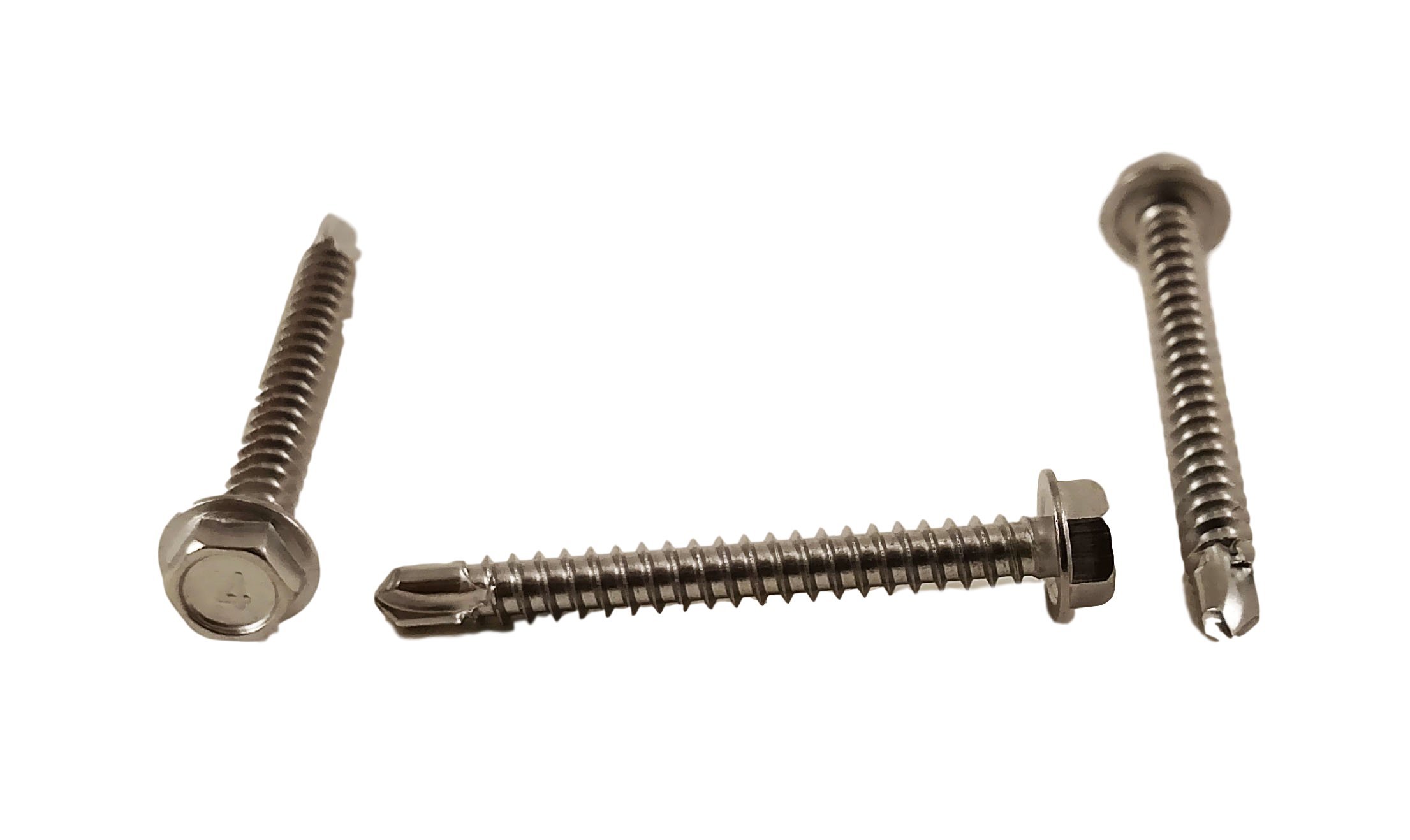 # 8 tornillos con cabeza de arandela hexagonal Chapa Tek Tornillos con punta de broca, 410 Acero Inoxidable, autoadhesivo Soga