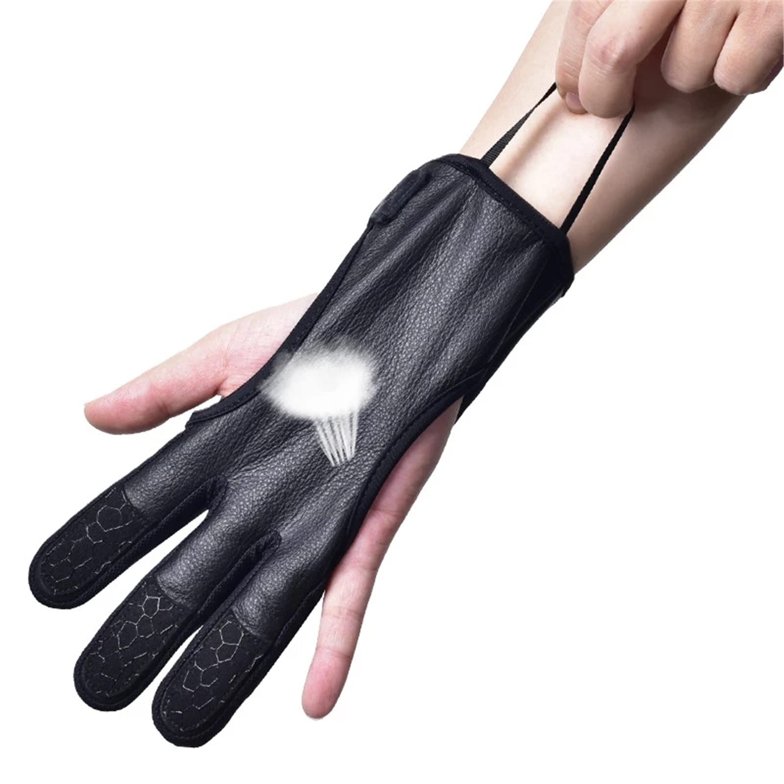 LYVQZPWLRGuanti di tiro con L'Arco e Le Dita, Guanto da tiro con L'Arco, Guanti da tiro con L'Arco, Guanti di Protezione for Le Mani in Pelle Elastica a 3 Dita
