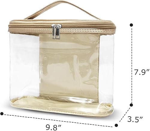 Miniatura 8 de Bolsa de cosméticos, estuche portátil transparente para artículos de tocador, bolsa de maquillaje de PVC transparente, organizador de almacenamiento