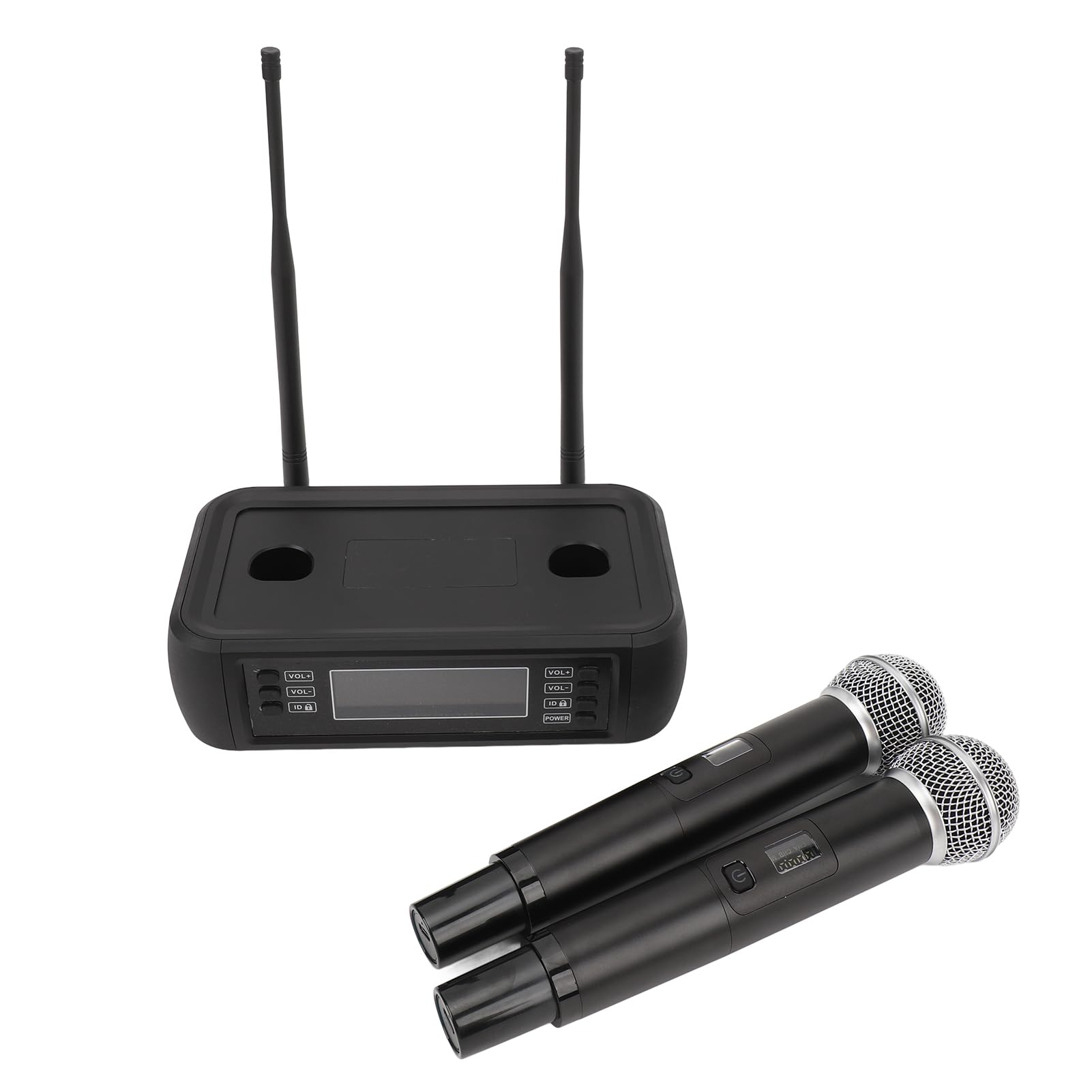 Ricaricabile con Doppio Microfono Portatile per la Riduzione del Rumore per Karaoke Ed Eventi All'aperto