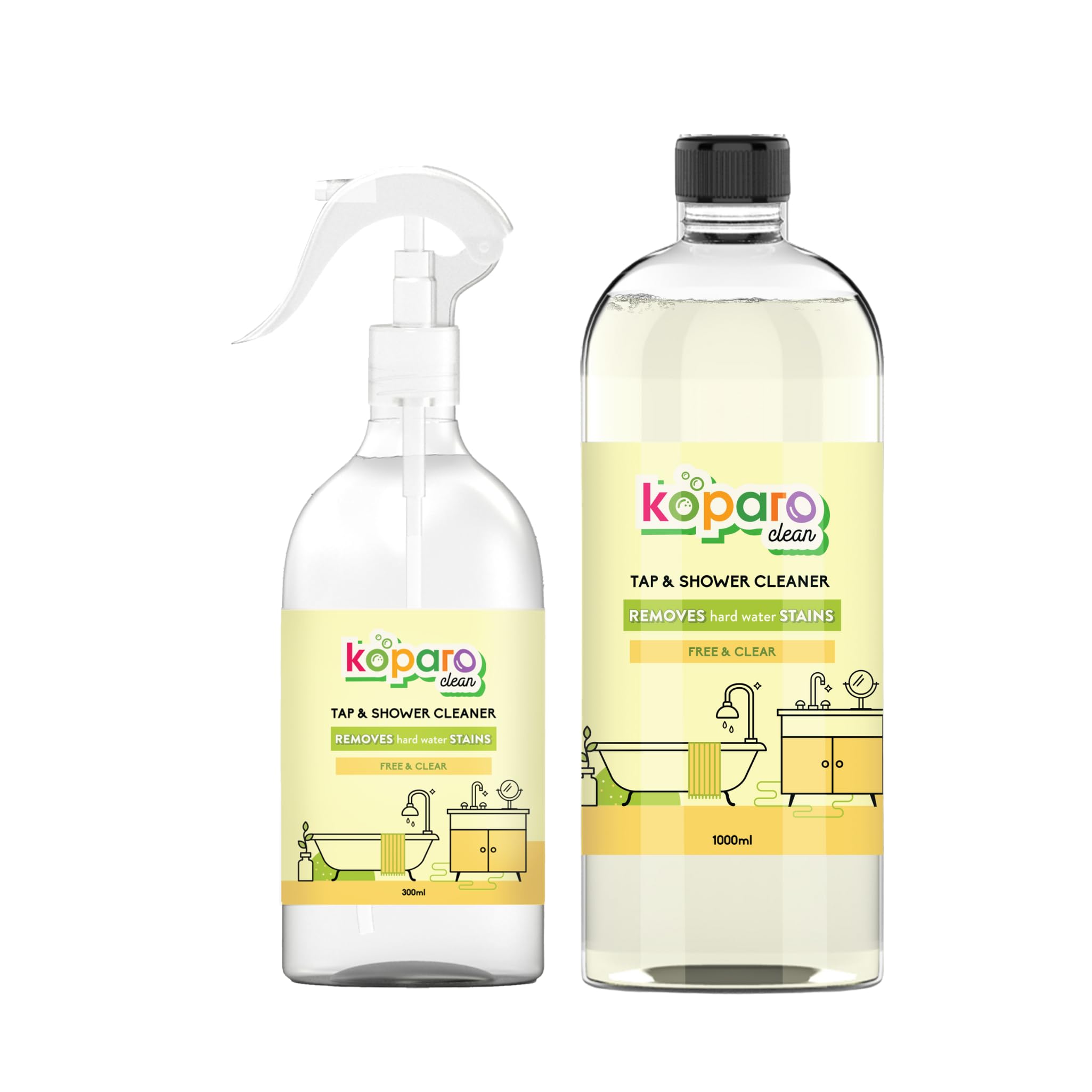 Koparo Natural Tap And Shower Cleaner Combo | Bathroom Fittings - Taps, Sinks, Shower | Hard-Water Stain Remover | Dissolves Limescale, Mineral Deposits | Skin Friendly | PETA Certified (B0D777BD62) Amazon Price History, Amazon Price Tracker