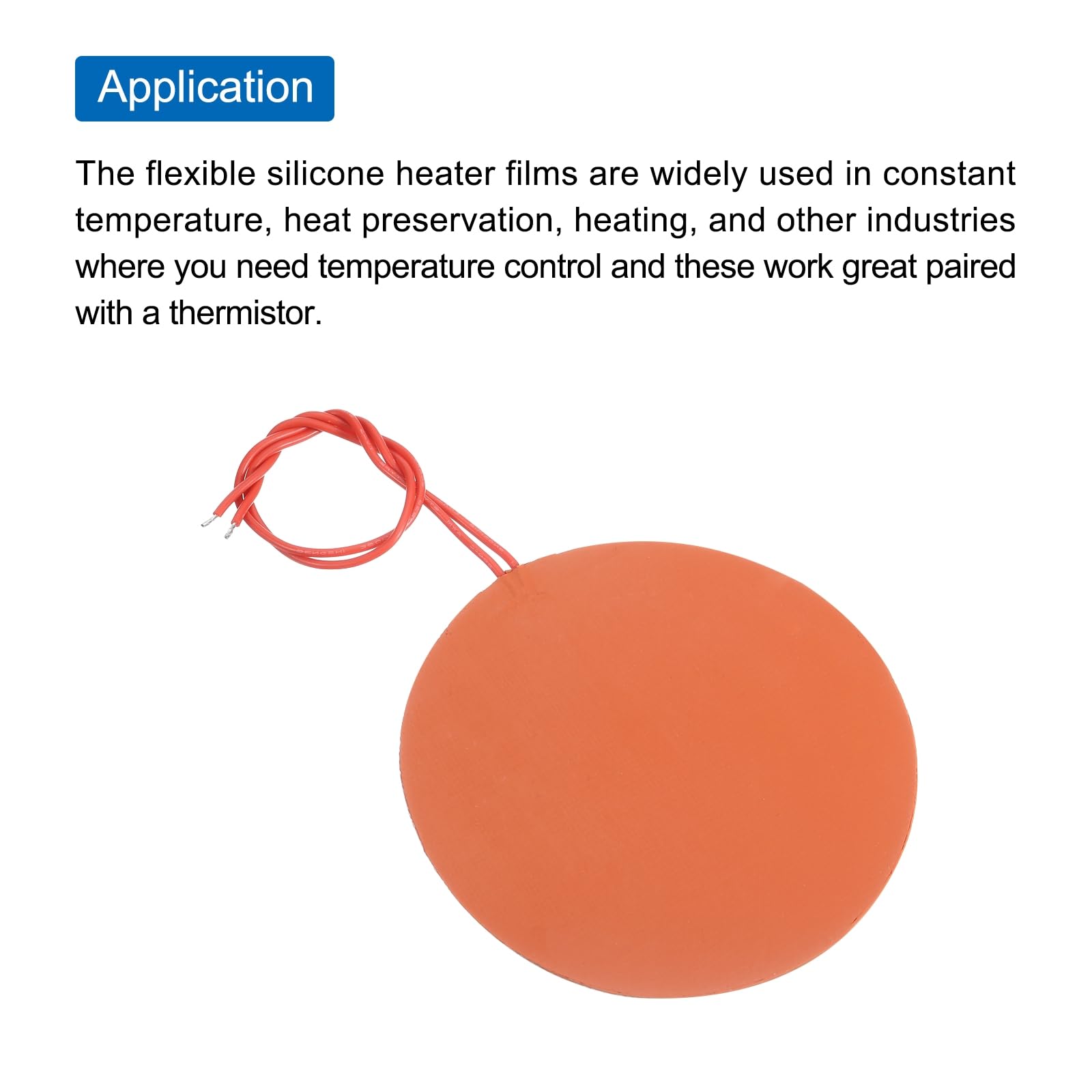 sourcing map Plaque Chauffante en Silicone, Film Chauffant de 12V 30W, Plaque Chauffante Flexible de 100mm pour Une Température Constante, Lot de 6