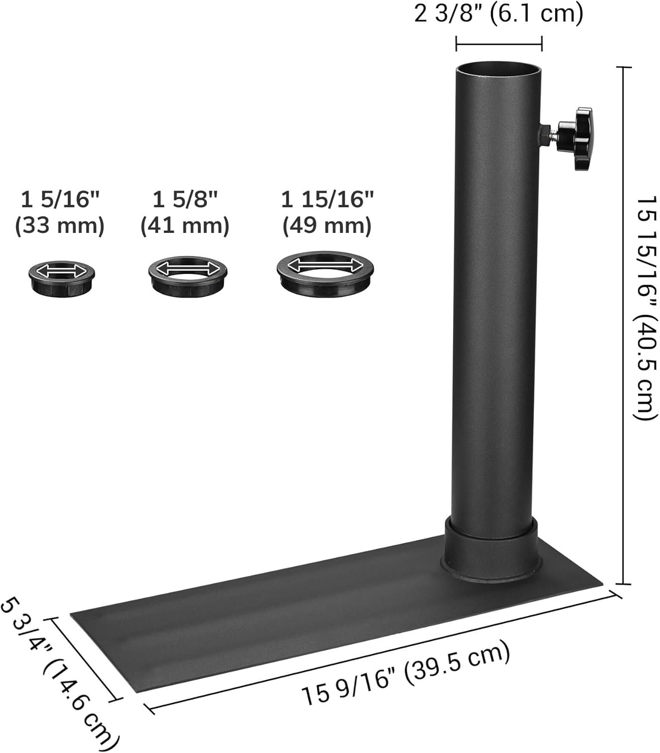 Yeshom Flag Pole Tire Mount Portable Metal Tailgate RV Camping 20ft 25ft 30ft Telescopic Adjustable Flagpole Holder Black