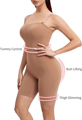 Miniatura 4 de JOYSHAPER Body moldeador con control de abdomen para mujer, sin costuras, a medio muslo, de compresión, moldeador de cuerpo completo
