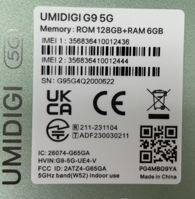 Miniatura 9 de UMIDIGI Teléfono desbloqueado G9 5G, teléfono celular Android 14, 5G Dual SIM, 12 (6+6) GB +128GB1TB TF Expand, 6.75 pulgadas HD+ pantalla 90Hz