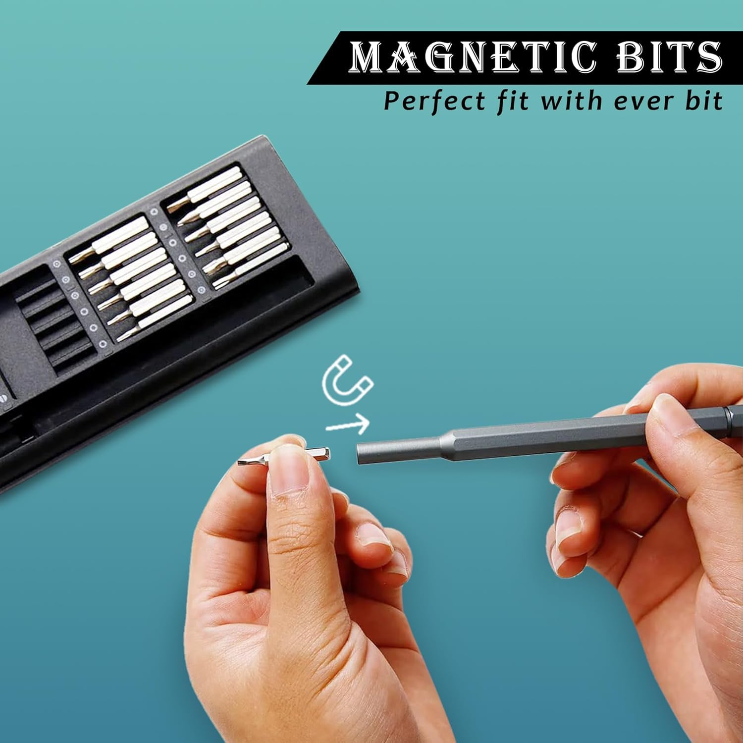 MURTISIDDH Precision Screwdriver Set, 24 in 1 Small Screwdriver Set, Magnetic Mini,Sturdy Electronic Set for Maintenance PC, Eyeglass, Mobile Practical Precision Tools Kit 1