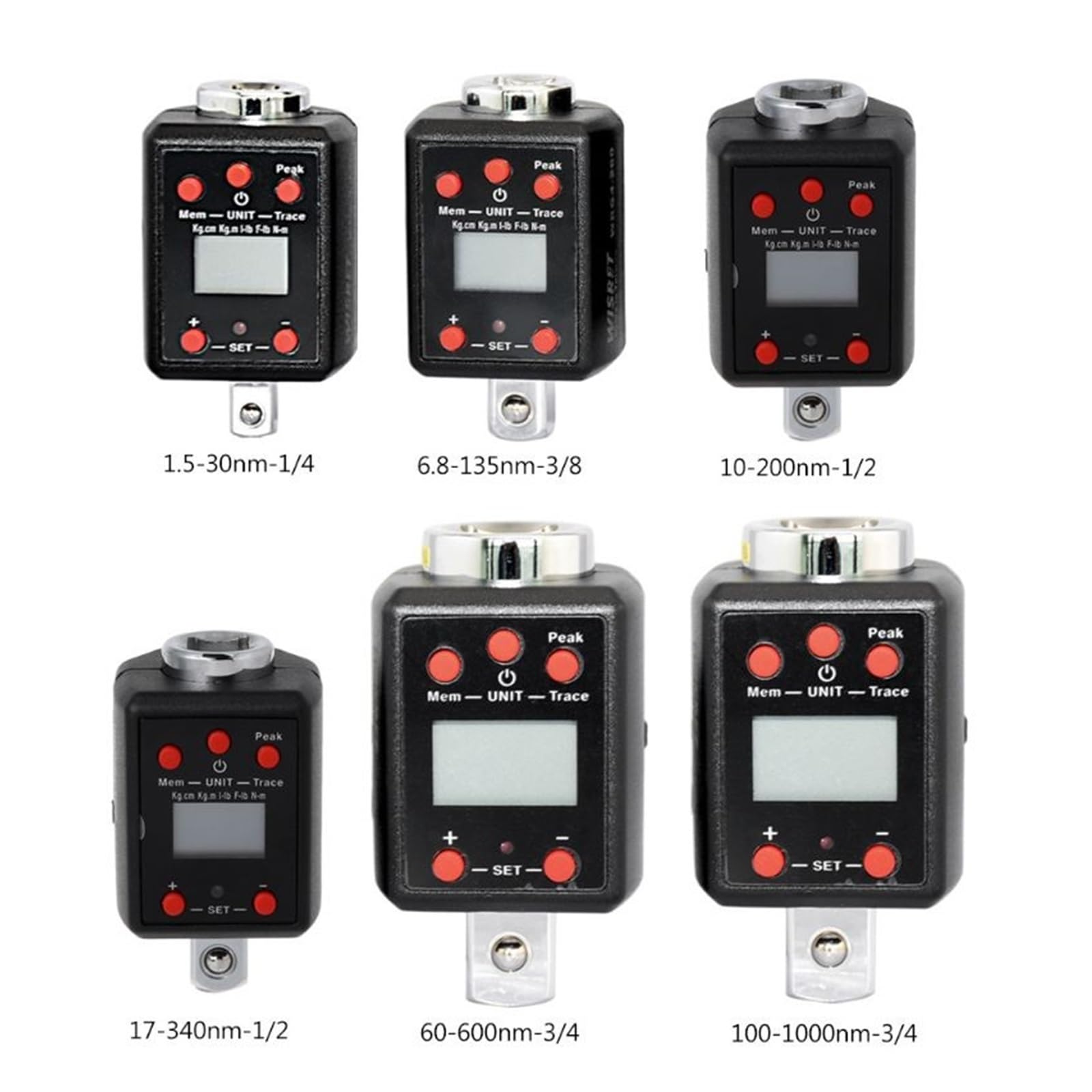 Dinamometrica Digital, Llave Digital de Alto Torque 1.5-1000nm Adaptador 1/4 3/8 1/2 3/4 Drive Microtorque(20-200nm)