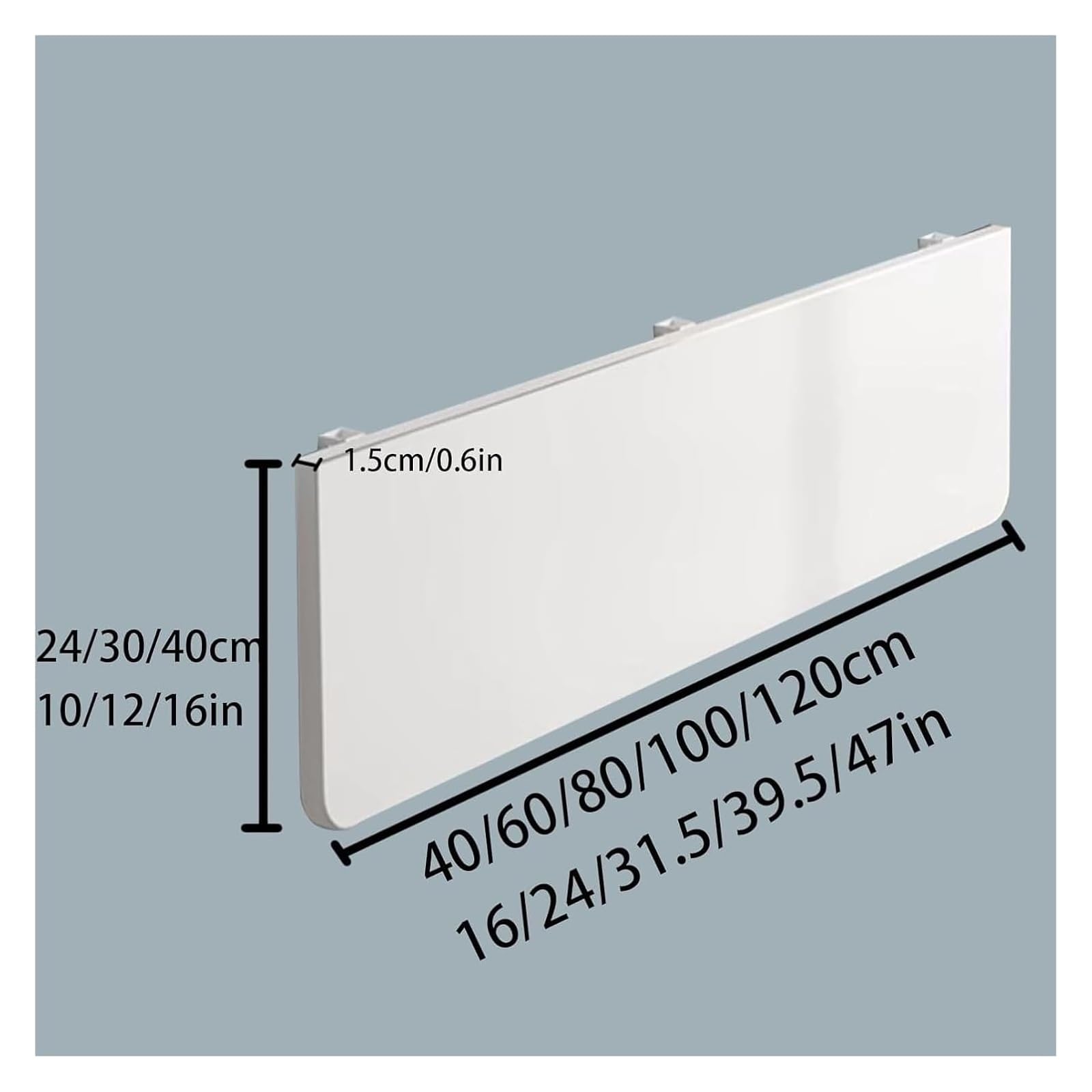 Tavolo da Lavoro Pieghevole a Parete per impieghi gravosi con ripiano flottante, Design salvaspazio per casa, Ufficio, Cucina o Bar. Postazione di Lavoro Robusta da 100x24 cm/39,5x10 Pollici
