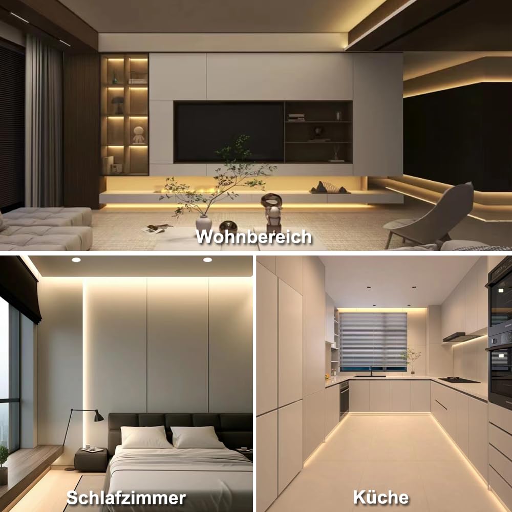 Striscia LED COB da 5 m, 24 V, con telecomando RF/Smart App/Alexa e dimmerabile, 2700 K, luce bianca calda, 320 LED/M LED per cucina, bagno, camera da letto fai da te.