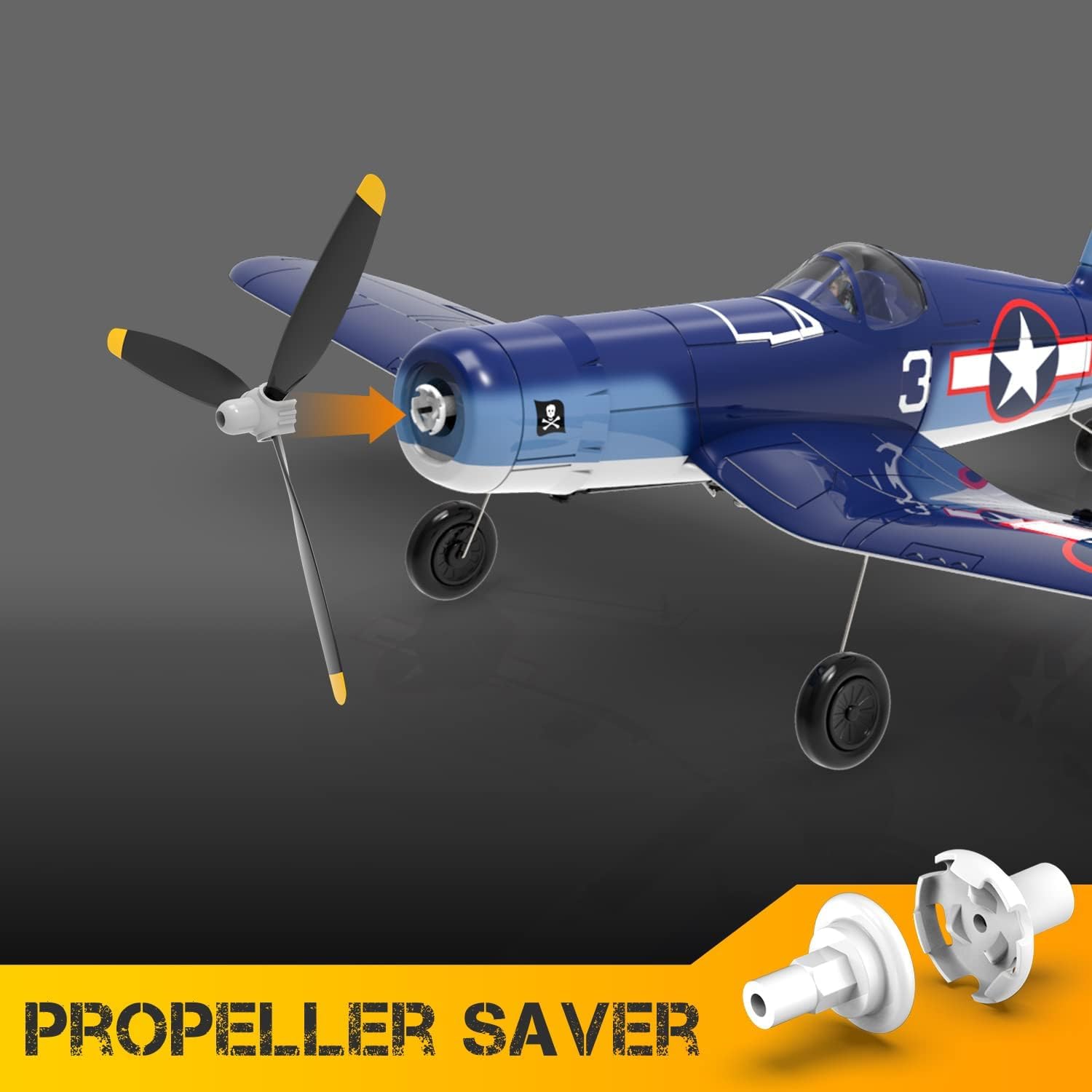 Fremego F4U RC Flugzeug, 2.4Ghz 4CH Jagdflugzeug Corsair Ferngesteuertes Flugzeug Modell Kunstflug Flugzeuge für Anfänger Erwachsene RTF