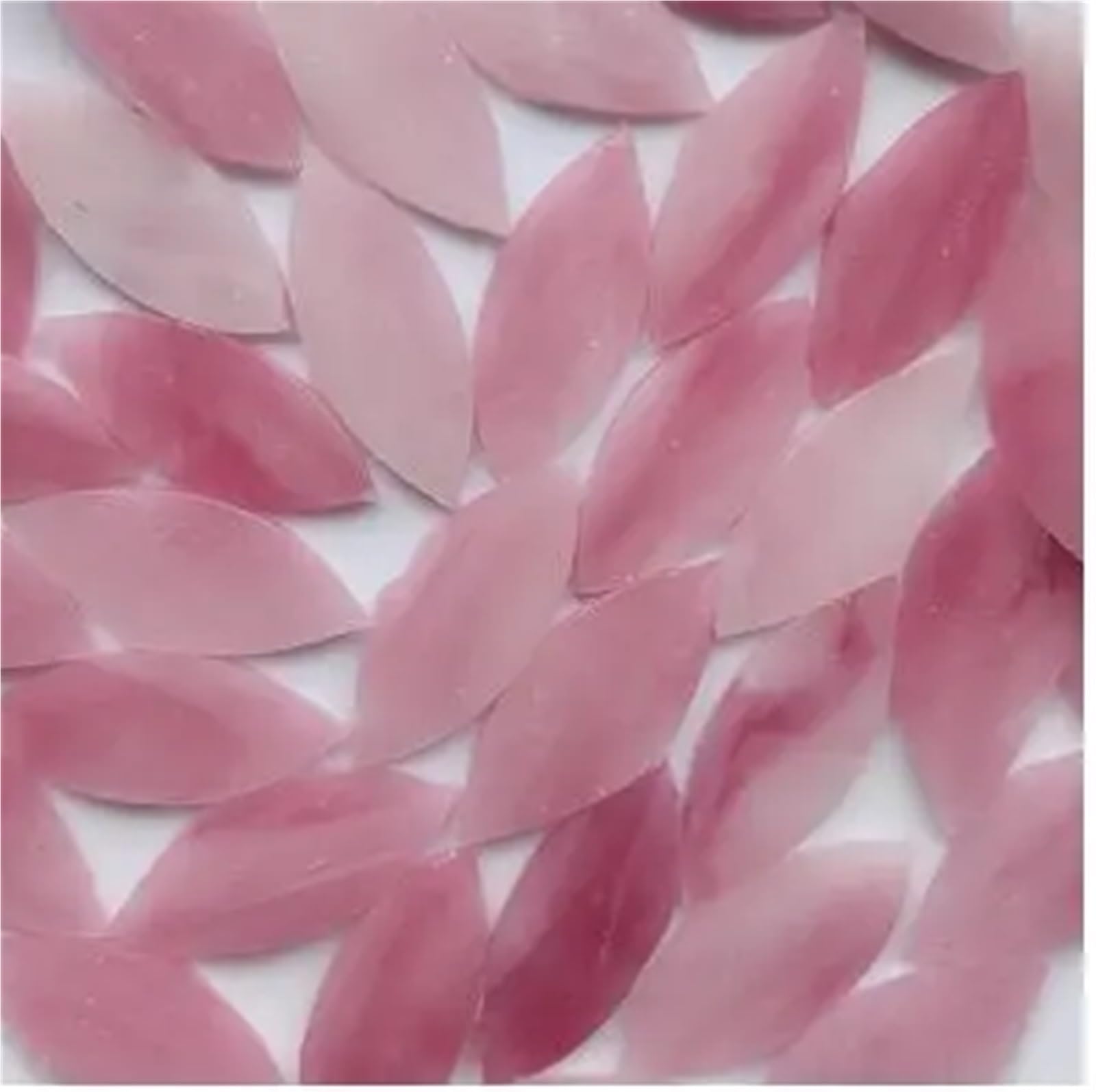 Mtadsbkfp Pink Mixed Colour Stained Glass Mosaic Tiles, Ceramics Mosaic Tiles 50 Pcs Multicolor Leaf Shape Diy Art Decoration(Pink)