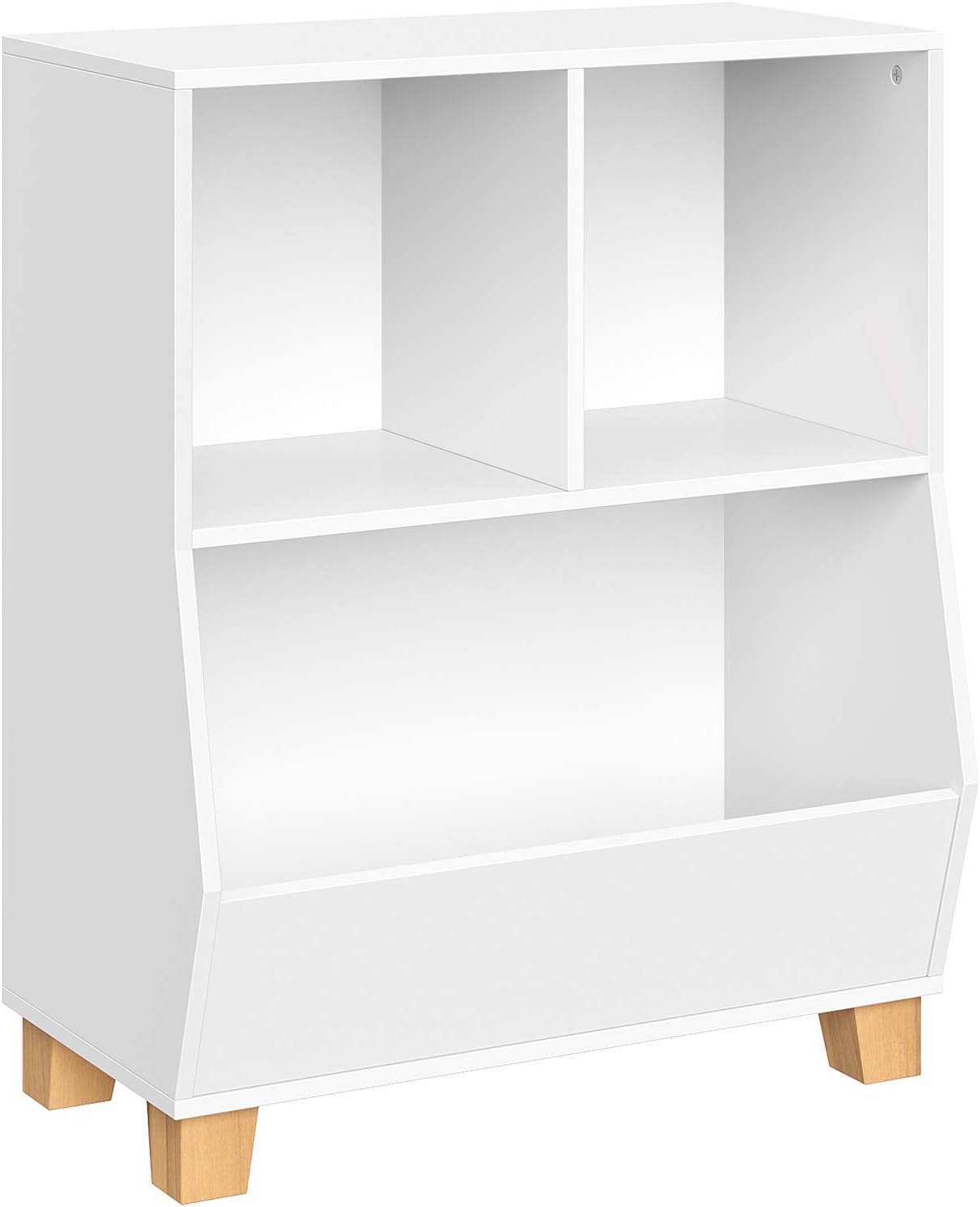 White Adjustable Kids Toy Organizer with Cubes and Storage Bin