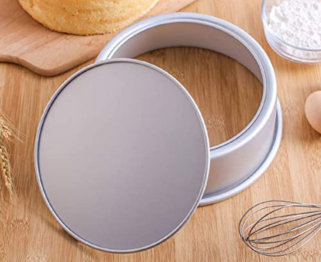 Set di stampi rotondi per torte in alluminio anodizzato, con fondo rimovibile a prova di perdite (12 in)