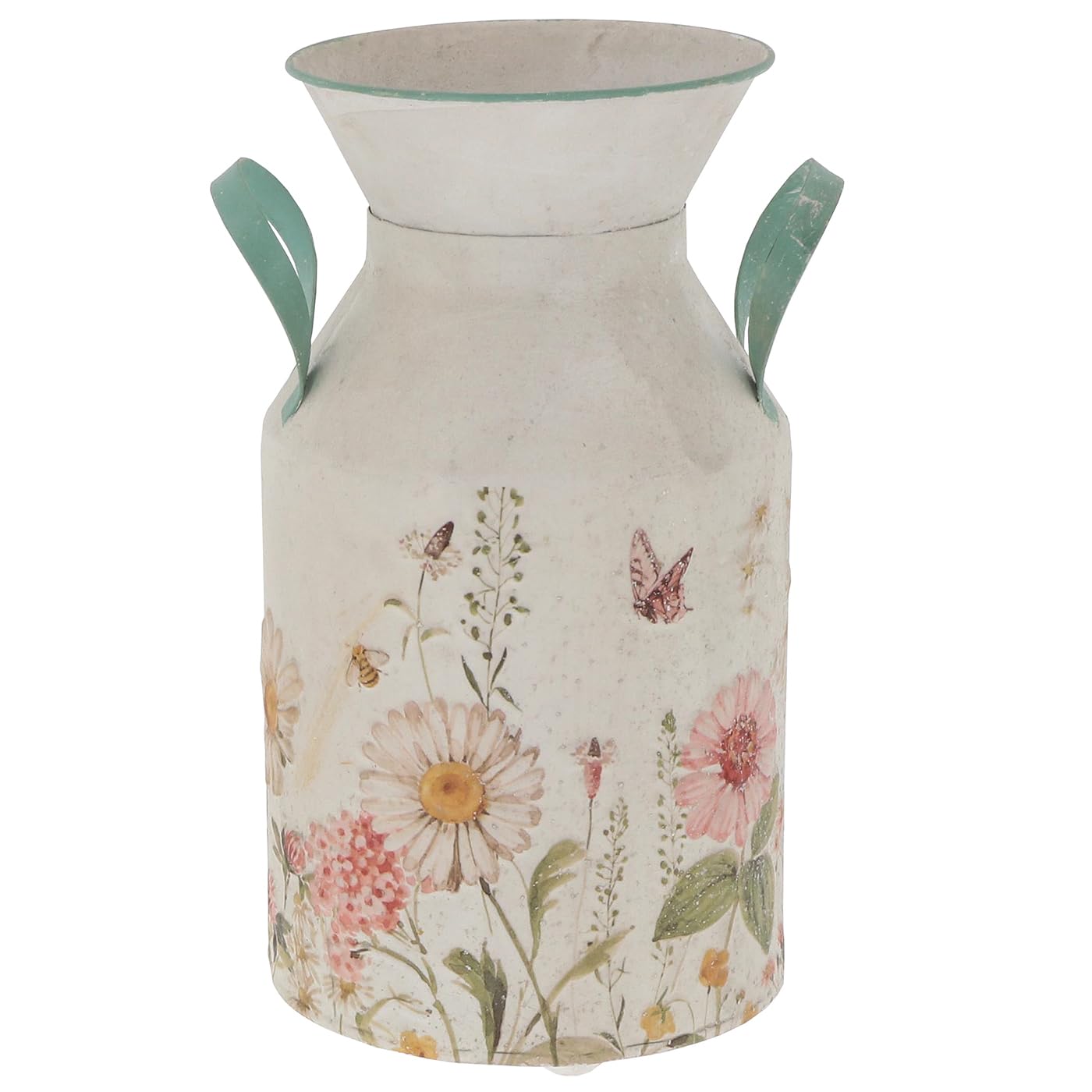 Shudehill Giftware Large – (Height: 26 X Width: 17 X Depth: 14 Cm, 5.9L) Cottage Garden Tin Milk Churn Vase Floral Jug (Large – (Height: 26 X Width: 17 X Depth: 14 Cm, 5.9L))