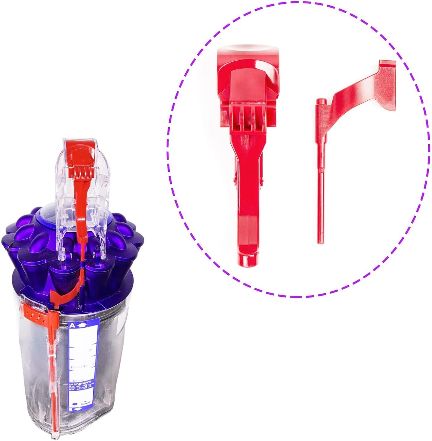 KPY FIT Dyson DC41 DC43 DC55 DC65 Cyclone Release Clip. Canister Release Catch. Button. image 4 of 5 B07BDFV9Z5