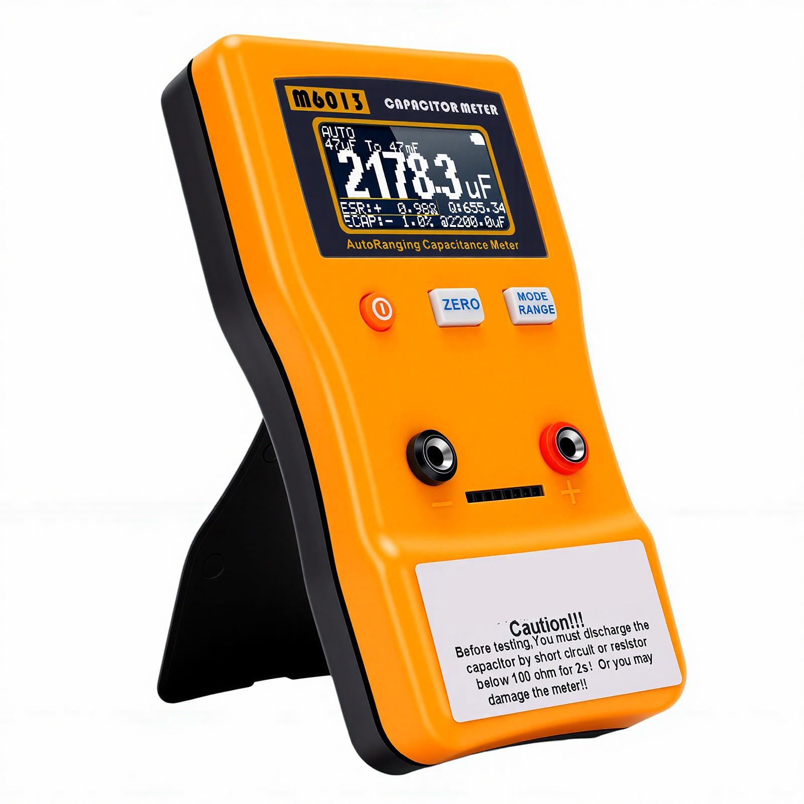 ANGGREK Cyfrowy Miernik Pojemności 0.01pF-470F z Automatycznym Zakresem, Tester Kondensatorów z Wyświetlaczem LCD 128x64 i estymacją do Naprawy urządzeń HVAC.