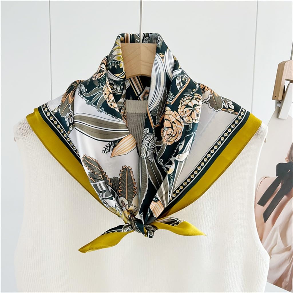 Printemps et été Mode Foulard en Soie Polyvalent Foulard en Soie Foulard carré for Femmes châle