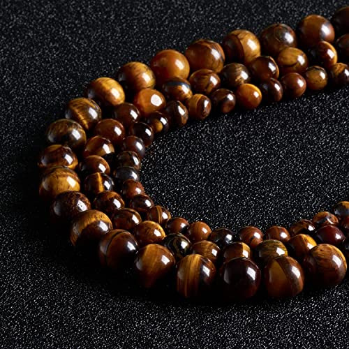 Image of 51pcs Natural Beads Round Yellow Tiger Eye Gemstone Beads Loose Beads 6 MM || Feng Shui || Gemstone || Reiki || Healing ||टाइगर आई /टाइगर स्टोन