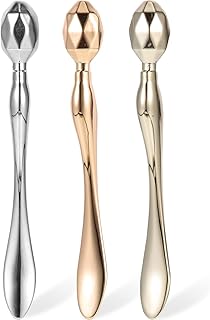 Beavorty Bastões de massagem para creme para os olhos: 3 peças varinha de metal para massagem dos olhos cosméticos colher espátula rolo facial ferramenta massageador facial para reduzir o inchaço rugas