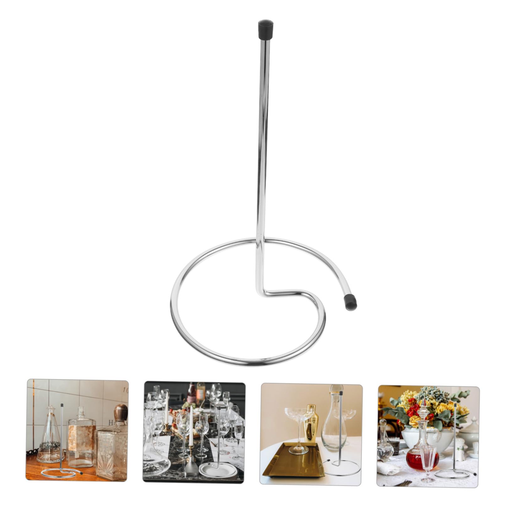 Gatuida Égouttoir à Carafe à Vin Support Séchage Rapide 2pcs en Acier Inoxydable Argenté pour Restaurants et Hôtels