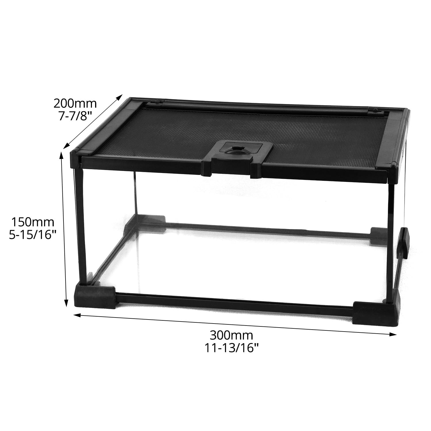 QWORK® terrario in vetro per rettili, reptile growth terrario, 30 * 20 * 15cm per una varietà di rettili e insetti