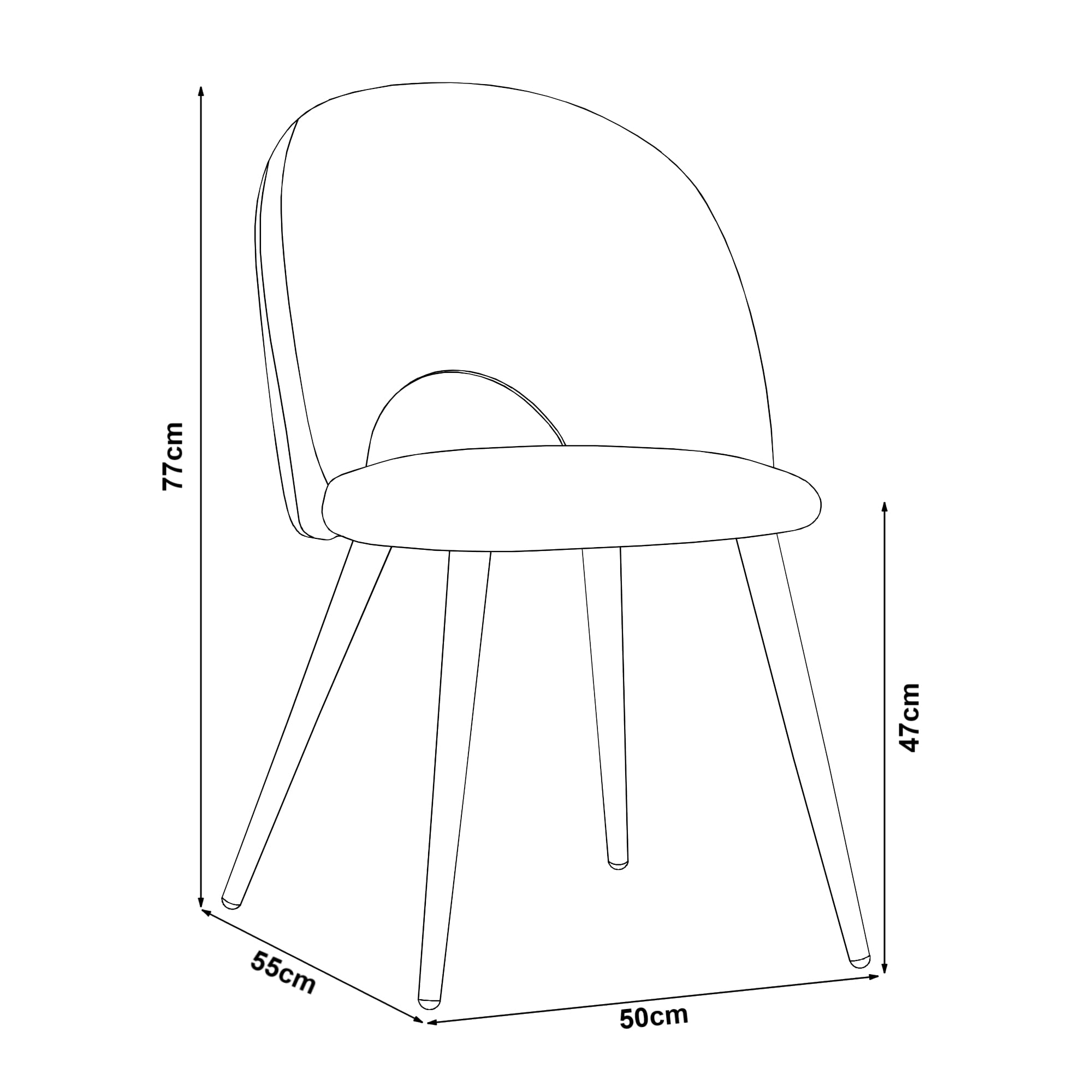 [en.casa] Set di 2 Sedie da Sala Pranzo Poltroncine per Salotto Cucina Coppia di Sedie Imbottite Rivestimento in Tessuto Effetto Velluto 77 x 50 x 55 cm - Beige/Effetto Legno