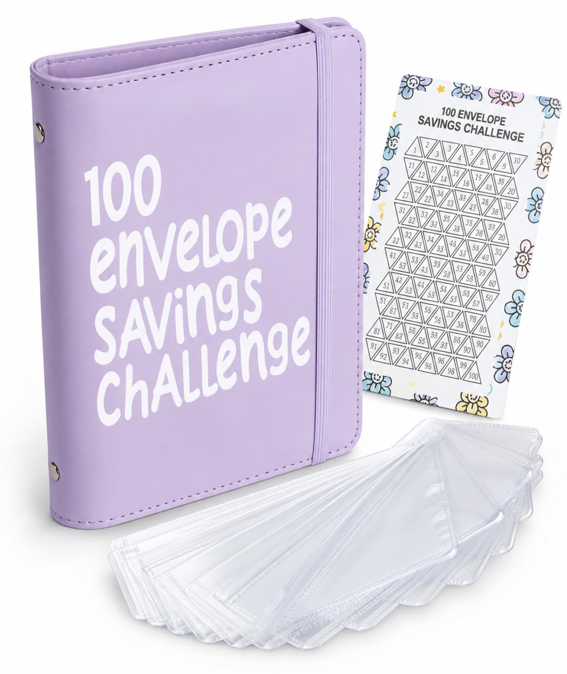 Money Saving Book, Binder for 100 Day Savings Challenge, 50 Pieces Purple Savings Planner with Cash Envelopes, Reusable Financial Tracking Tool for Budget Management and Expense Control-image-15