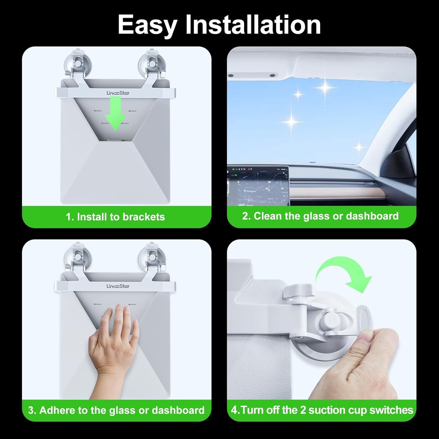 para Starlink Mini Soporte de Coche para Salpicadero y Parabrisas - Kit de Montaje con Ventosa para Configuración Estable de Starlink Mini Mientras Conduces, Compatible con la Mayoría de