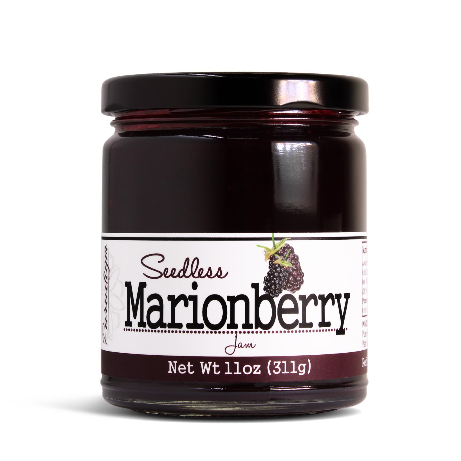 Paradigm Foodworks Seedless Marionberry Jam, 11 Ounce