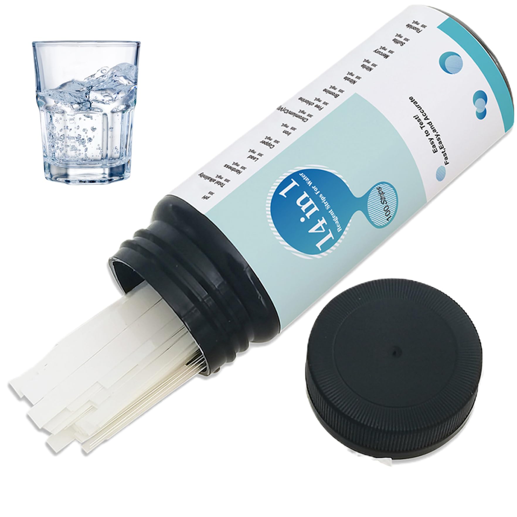 Kit de prueba de agua potable 14 en 1 con 100 piezas rápidas para dureza y plomo
