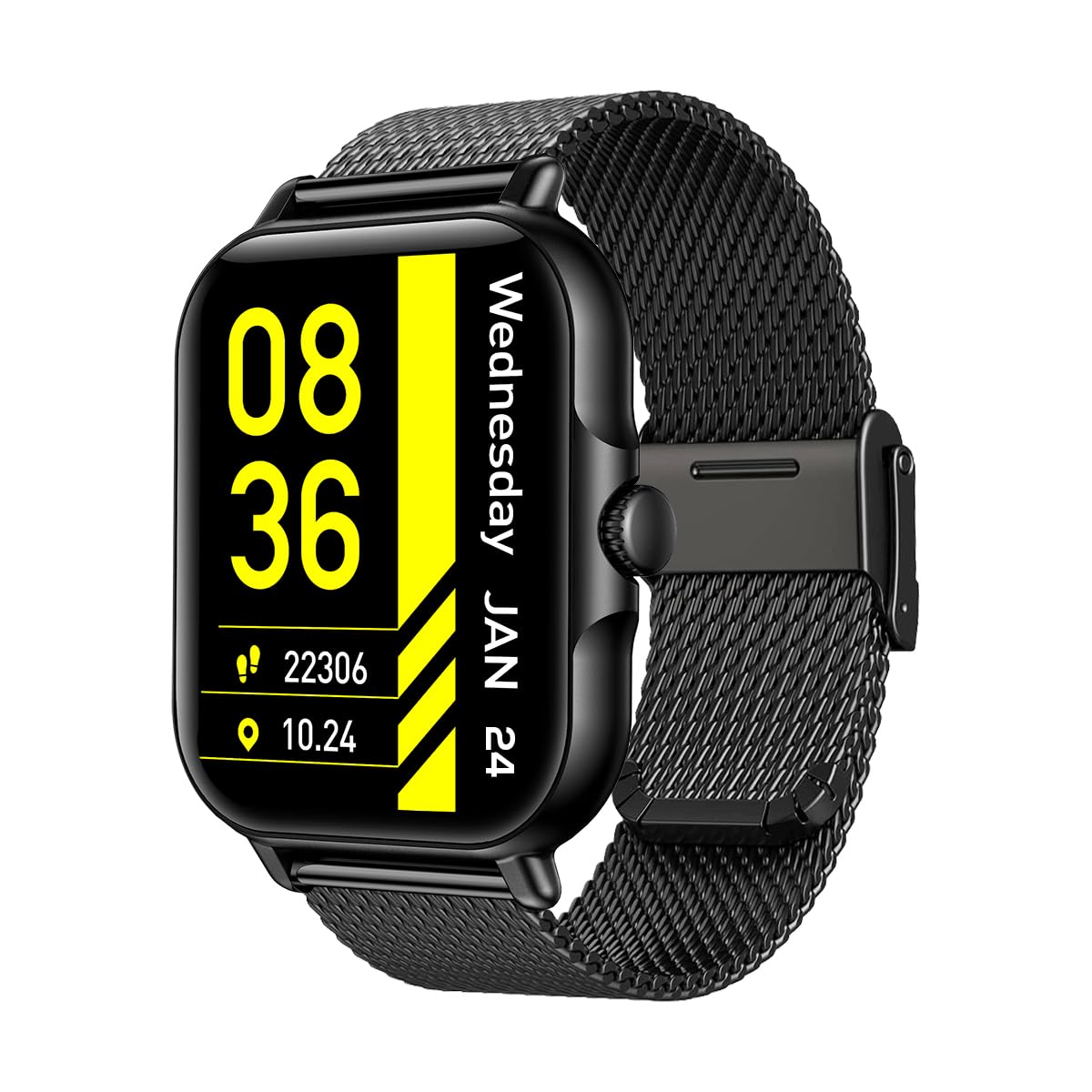 pTron Pulsefit Vibe 1.85" Square Dial Smartwatch with Bluetooth Calling, Full Touch Display, 600 NITS, Functional Crown, Full Metal Body, 100+ Watch Faces, HR, Sports Mode, 5 Days Battery Life (Black) (B0D8JHMSCM) Amazon Price History, Amazon Price Tracker