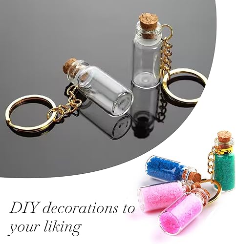 Miniatura 3 de Mozeat Lens 5 botellas pequeñas de vidrio con tapas de corcho, mini botellas de cristal de deseos de 0.1 fl oz, frascos vacíos con tapones, pequeños