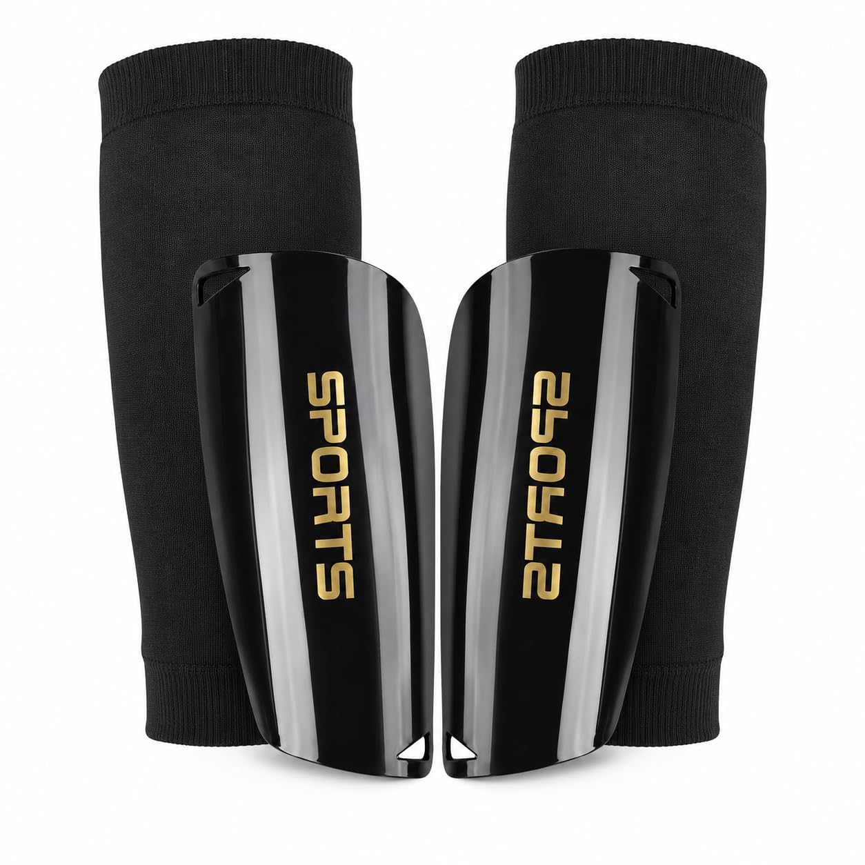 Football Shin Pads, Lightweight Insert-Type Shin Guards with Elastic Shin Pad Socks, Impact Absorption Breathable Soccer Pads for Kids Youth Adults（M）