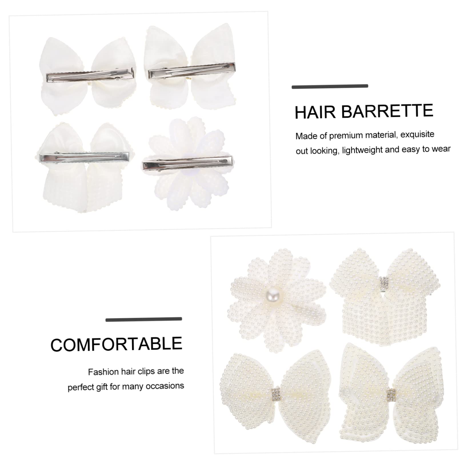 minkissy 12pezzi Fermagli Per Con Fiocco Di Perle e Strass Clip Alligator Eleganti Per Donne Accessori Per Alla Moda e Comodi Per Ogni Occasione