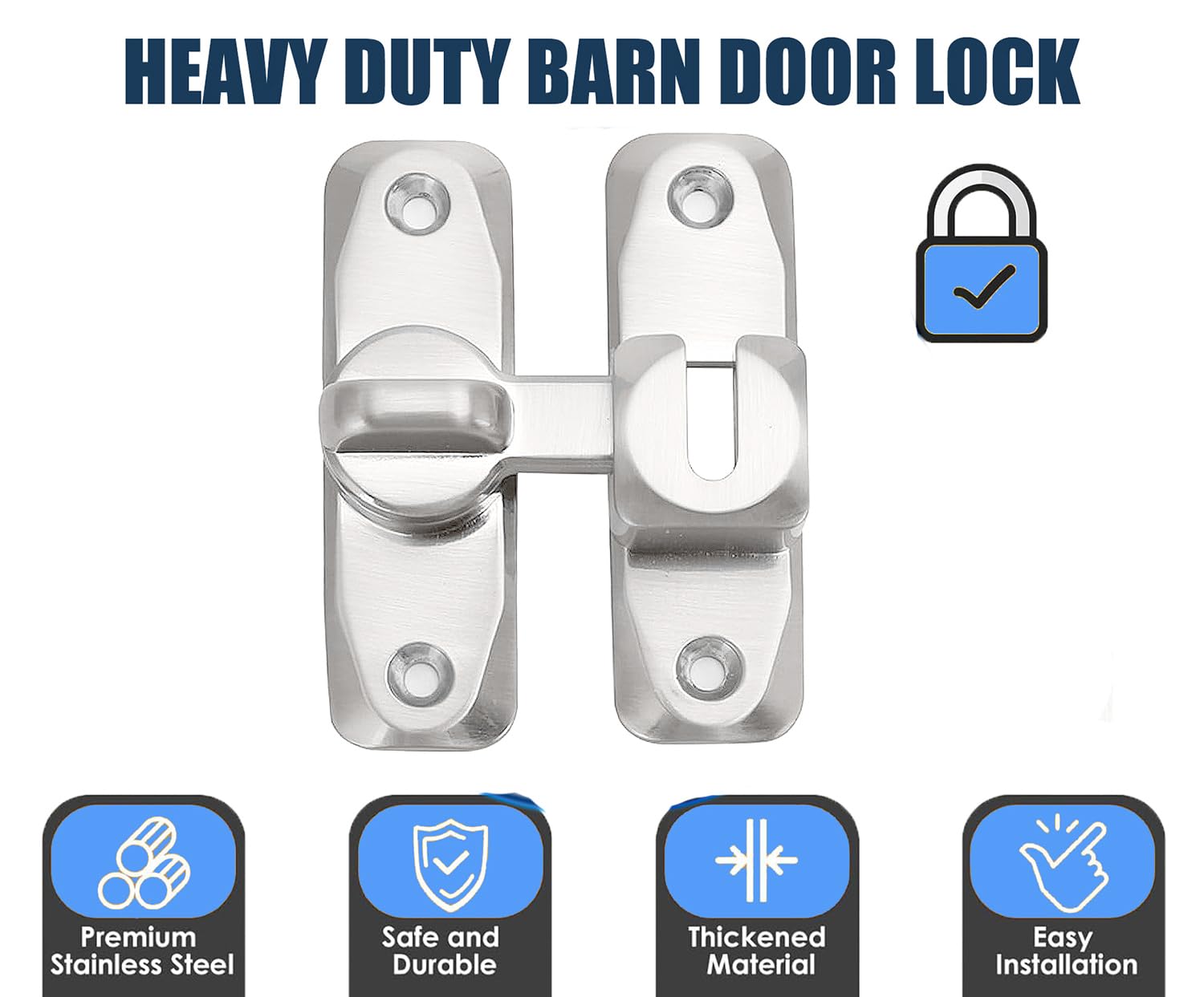 Chiavistello Per Porta Pieghevole 90/180 Gradi - Serratura Scorrevole In Acciaio, Per Armadi, Bagno - Foto 13