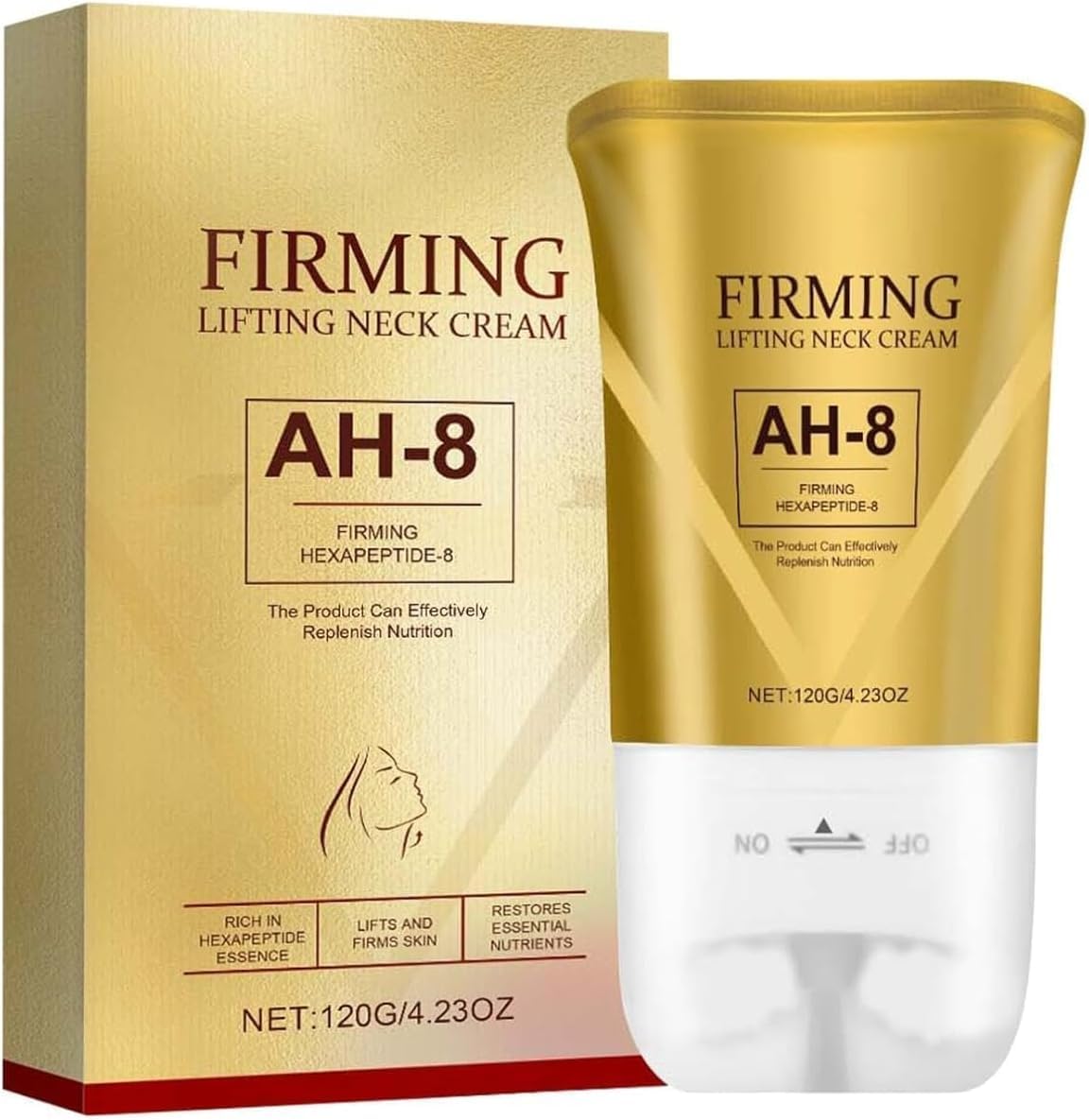 2 Pieces AH-8 Firming Neck Cream, Neck Firming Cream with Double Roller Massage, Tighten and Lift Cream
