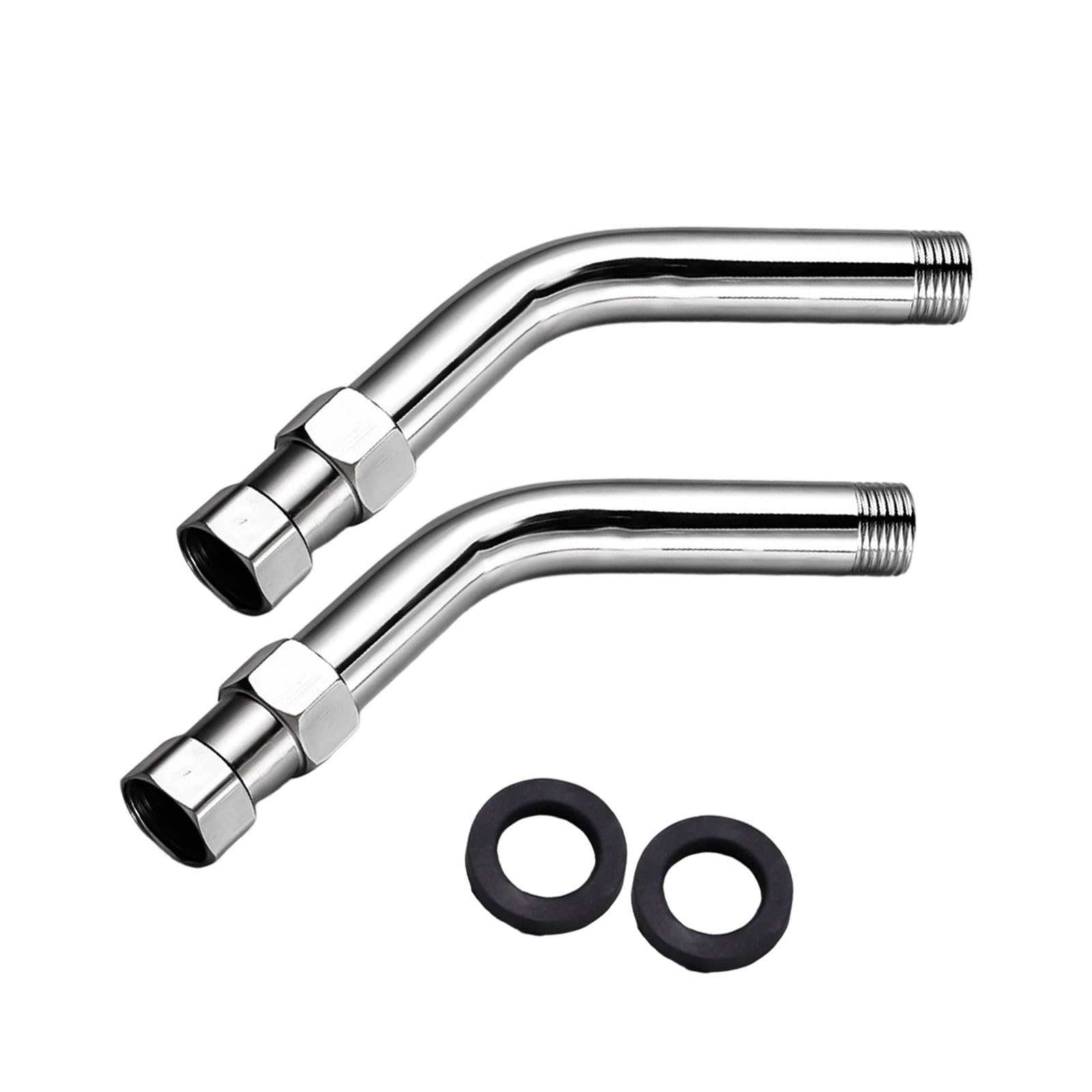 of 2 135 Degree Shower Hose Elbows Showers Angles Adapters for Enhances Sprays Coverage & Leak Steel Shower Elbow Adapter