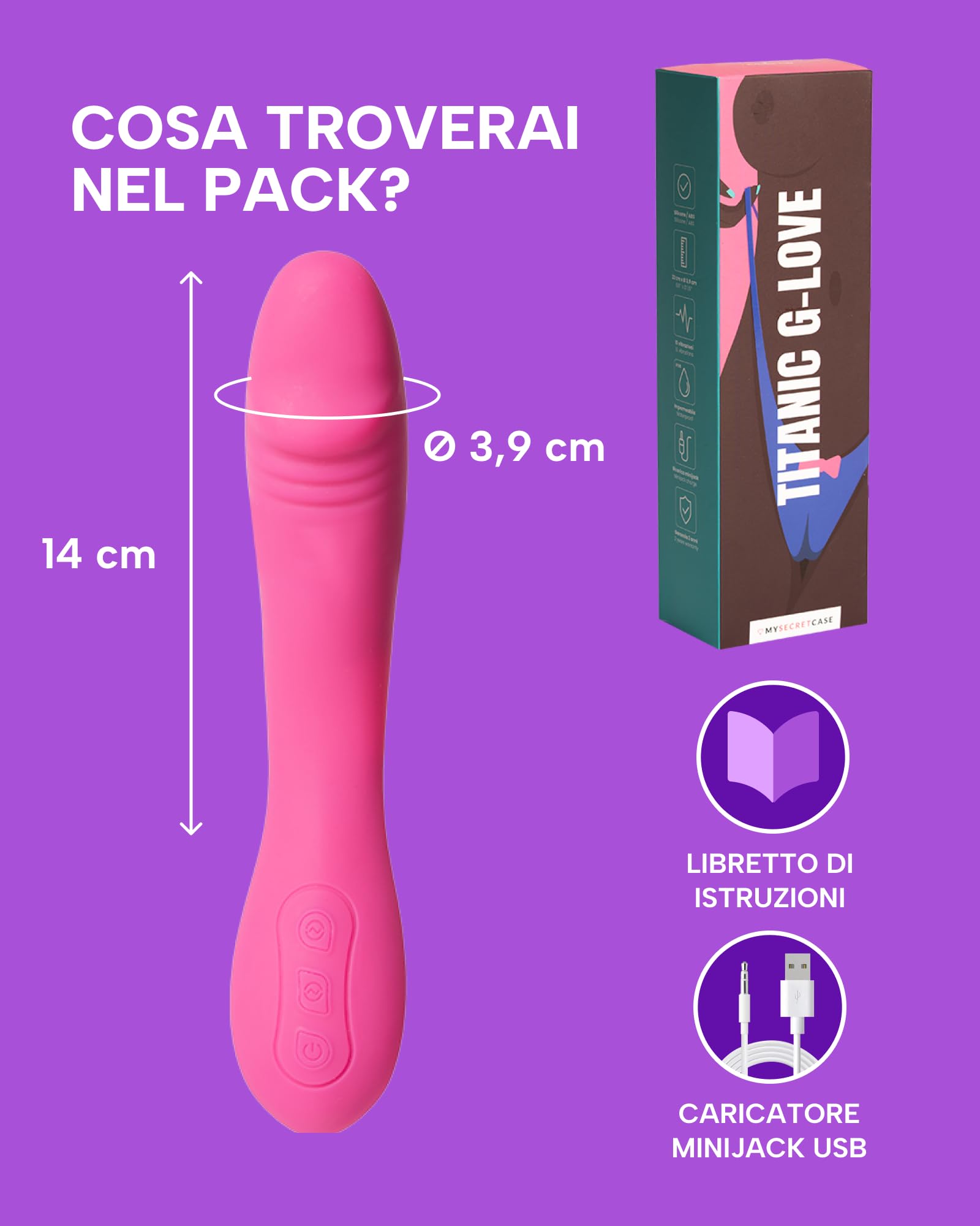 MySecretCase Vibratoreper Donna Grande 22cm Vibratore Punto G 10 Modalità di Vibrazione Vibratore Punto G Squirting Sexytoysys Donna Stimolatore Clitoride Femminile
