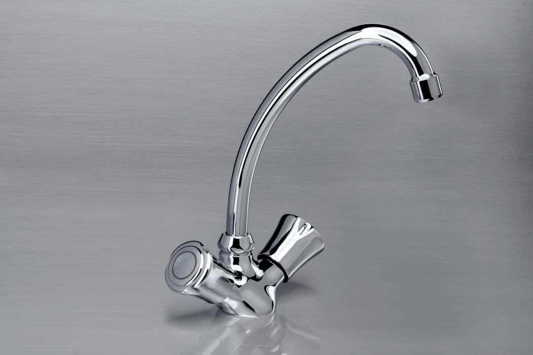 Waschbecken- Standmischbatterie mit Drehauslauf KRYSTAL, chrom, VA2446520
