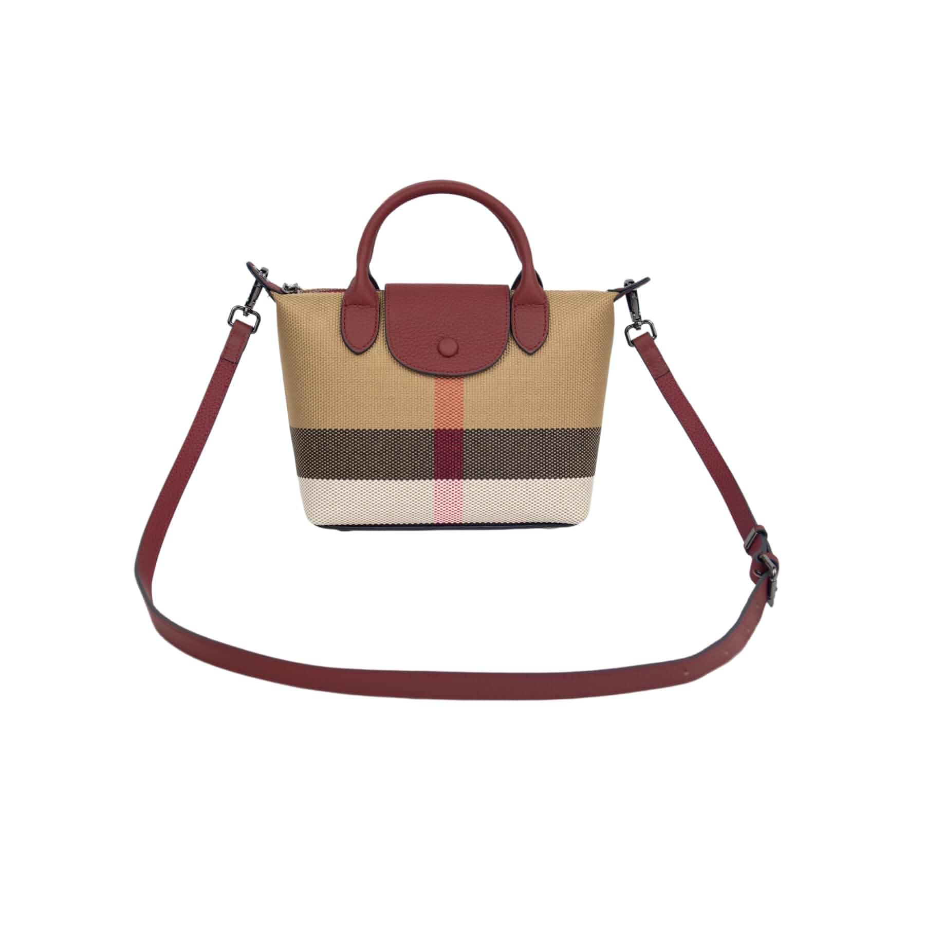 Mini Plaid Purse Leather Trimmed Handbags for women crossbody bag Convertible Small structured Handbags with Metal feet,lightweight shoulder bag,Magnetic Snap Button,Multi-Zippered Pockets