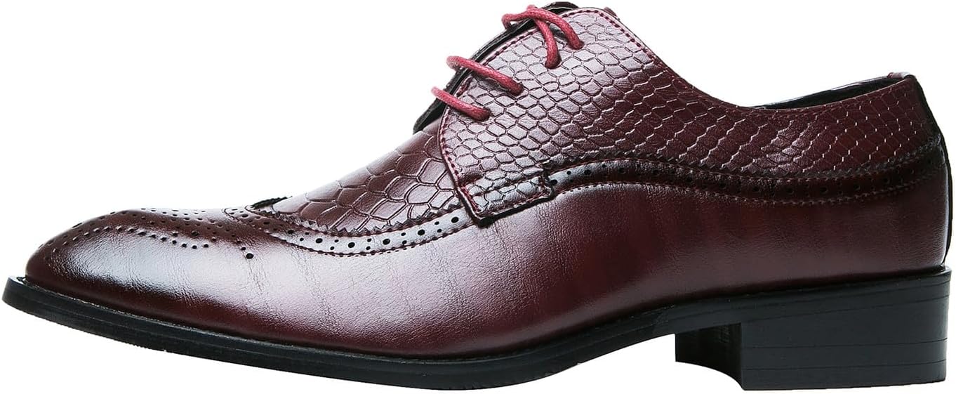 Men's Oxfords Wingtip Formal Leather Prom Dress Wedding Shoes for Men