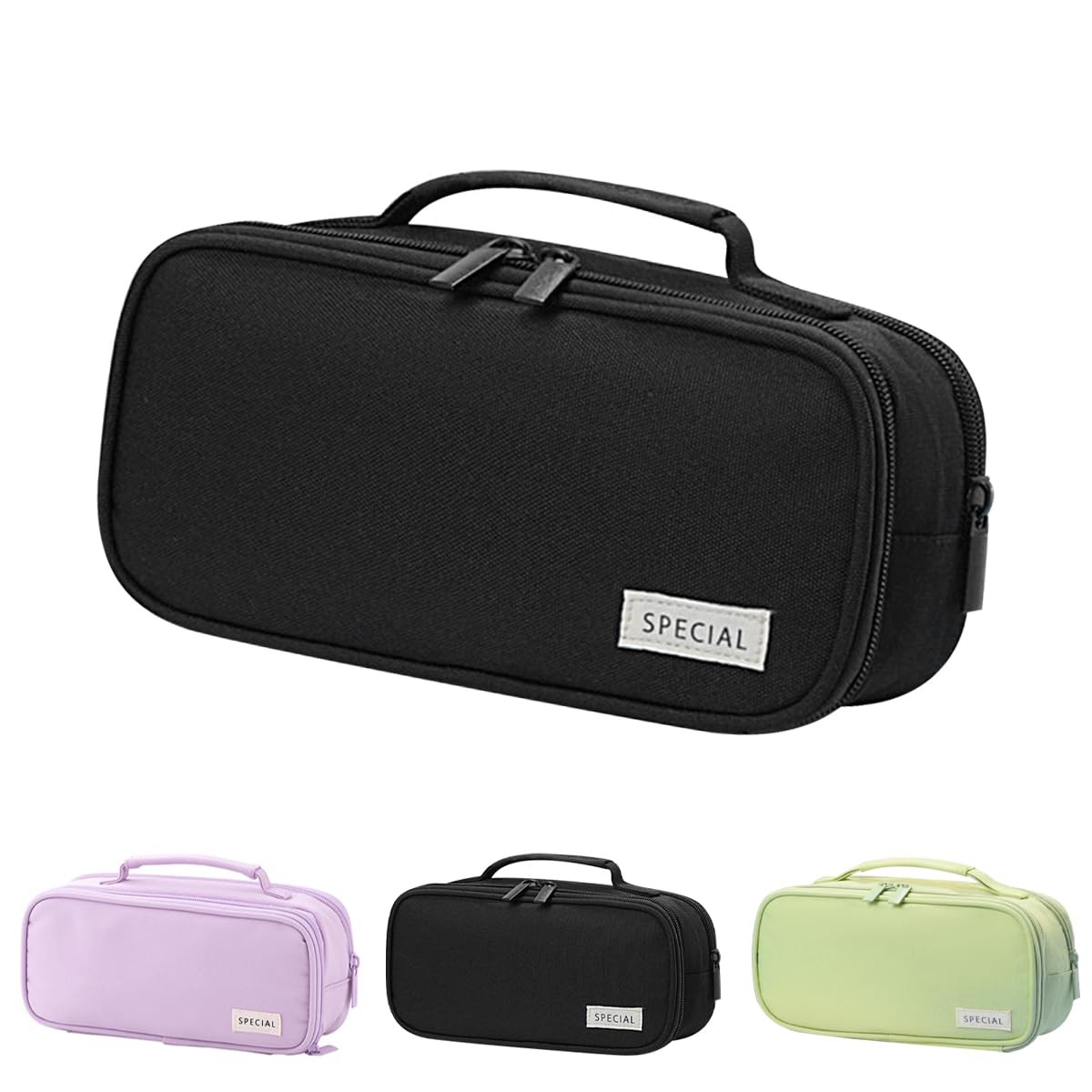 Large Capacity Pencil Case with 3 Compartments, Pencil Pouch, Pen Case