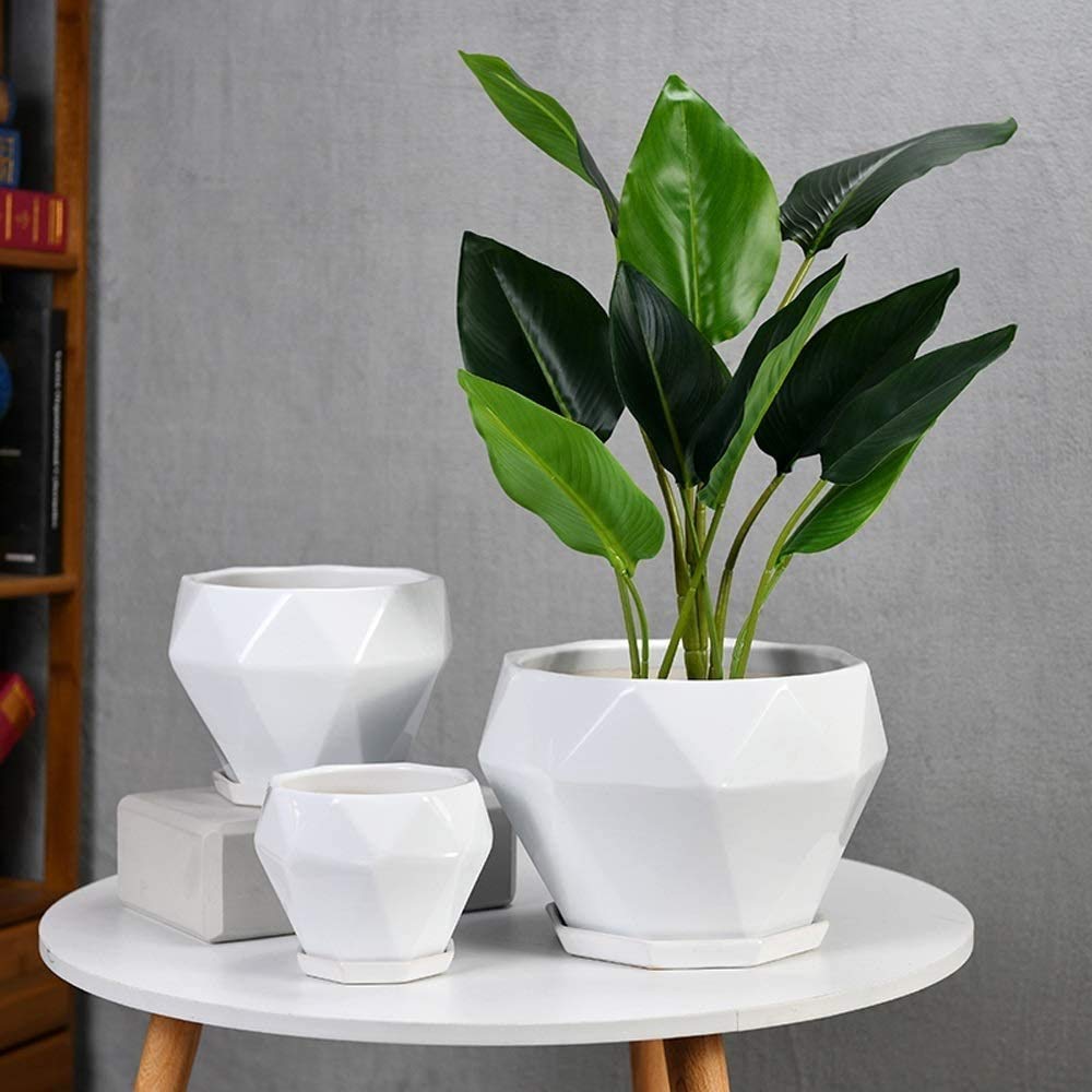 Kolorowy wazon Geometryczne ceramiczne doniczki na rośliny Diamentowy wielokąt Doniczka do biura w domu Zielone sadzenie Pulpit Wiszące rośliny Doniczka Do użytku wewnątrz lub na zewnątrz na rośliny