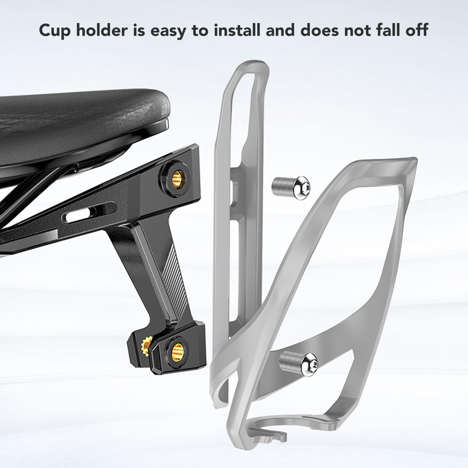 Adaptador Sillín Bicicleta, Soporte Portabotellas Resistente y Engrosado para Botellas Individuales y Dobles