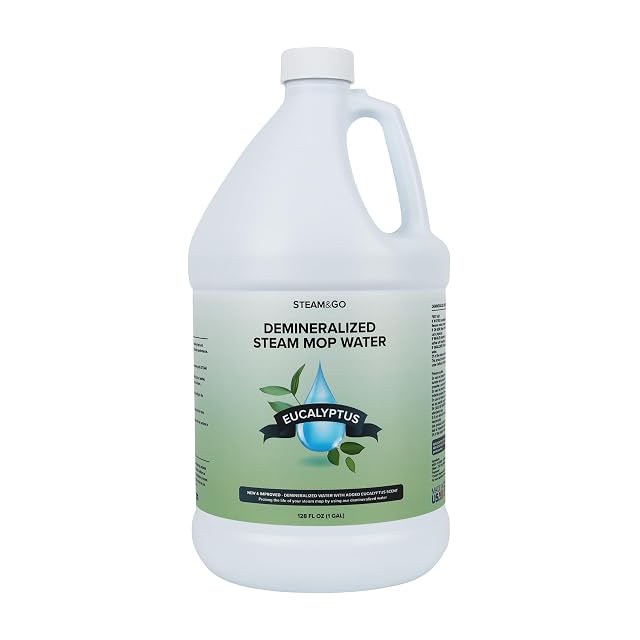 Steam Go Demineralized Water - Multi-Surface Cleaning Solution for Steam Mop Ready-to-Use Floor Cleaner No PVC Ideal for