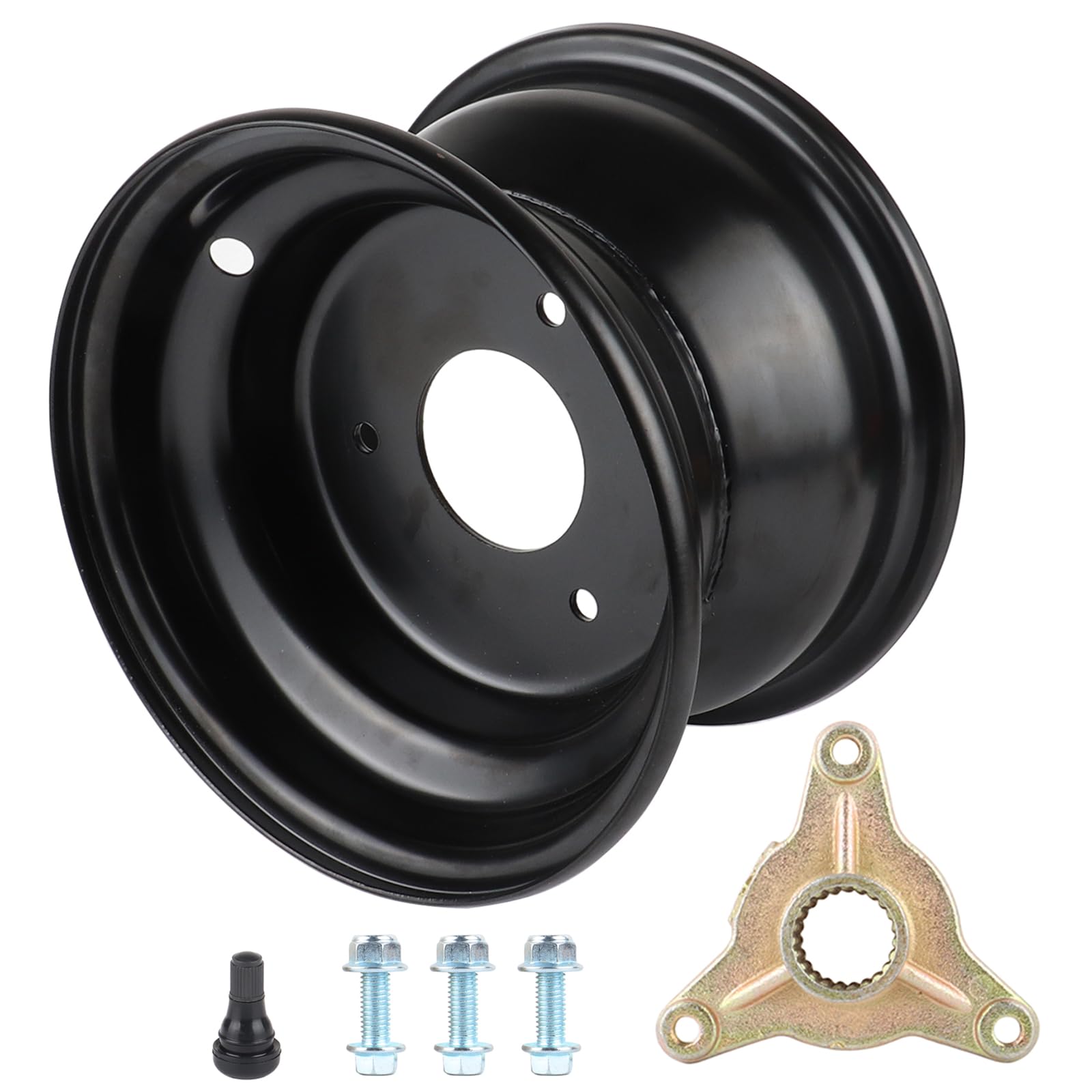 Photo 1 of Asecupdat 7" inch Rim Wheel + 23T Axle Hub for 16x8-7 Tire 110cc 125cc Quad Go kart ATV Taotao Coolster (3 Holes 7" ATV Wheel Rim+ 23T Axle Hub)